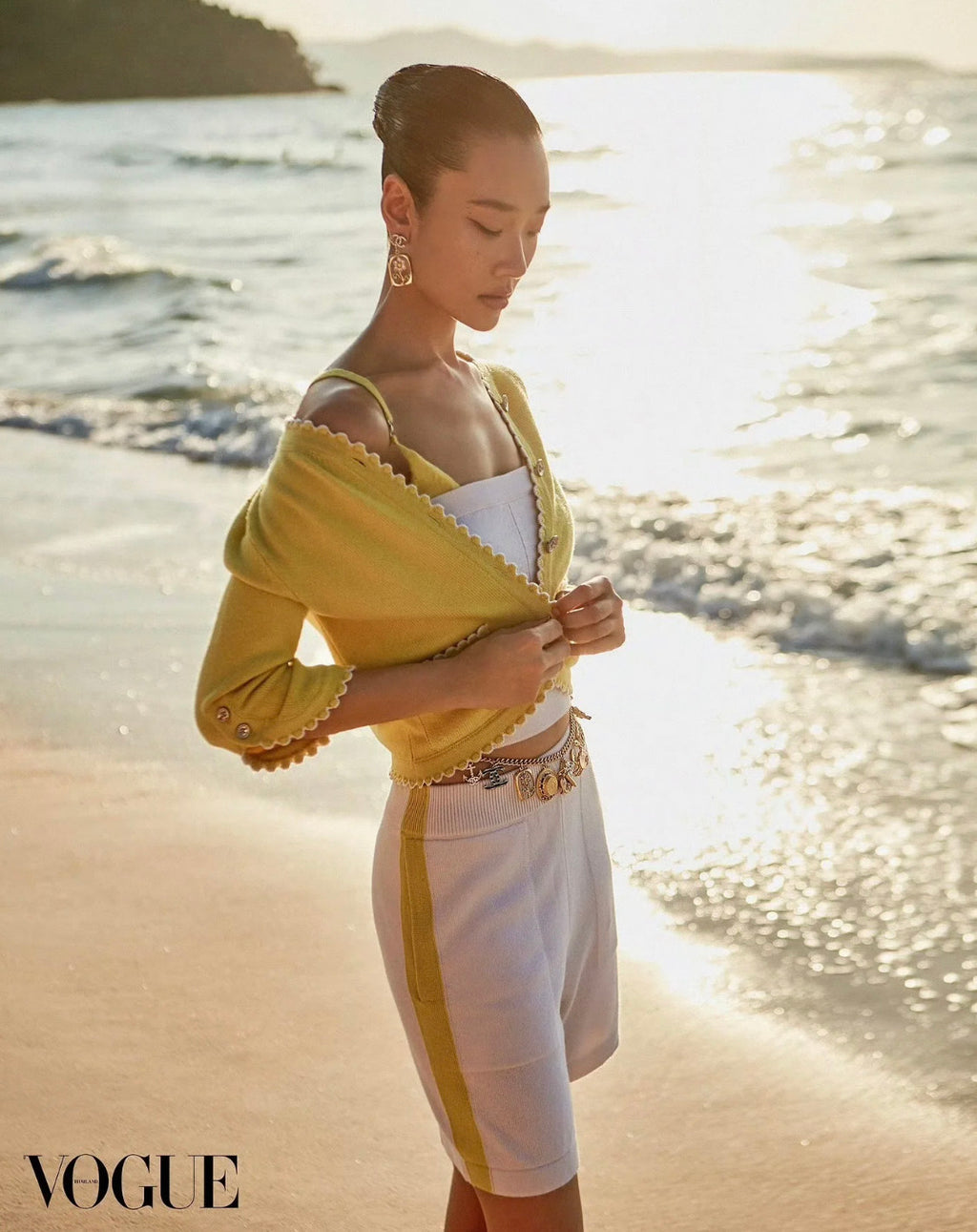 Women's Neige Ski Collection Cashmere Knit Zipper Hooded Cardigan Jacket Casual Stretch Shorts Ngvp #9879