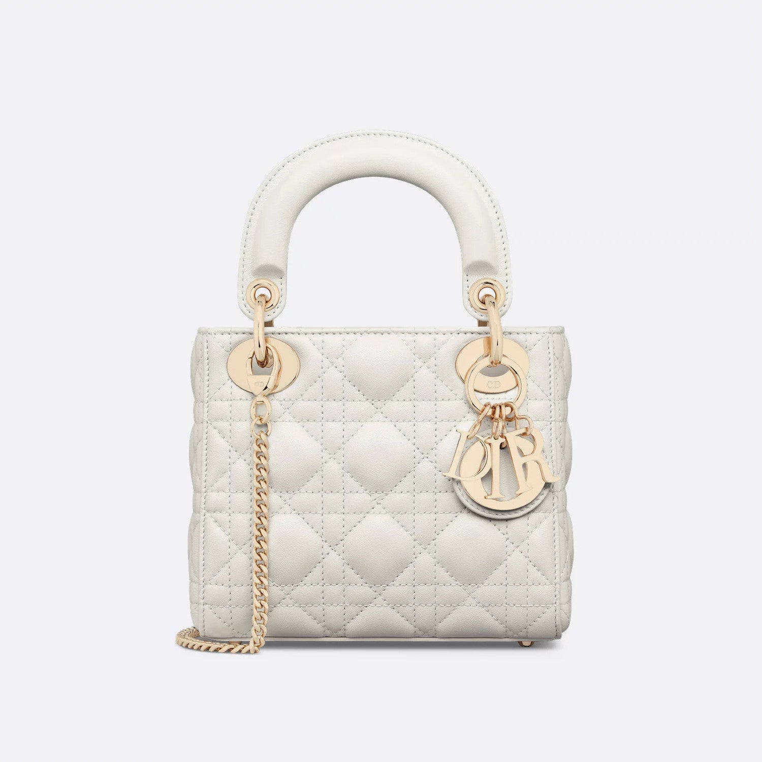 CD Lady Women's Solid Color Metal Pendant Removable Chain Shoulder Strap Wicker Pattern Sheepskin Leather Single Shoulder Crossbody Handbag Bag Bags #77461