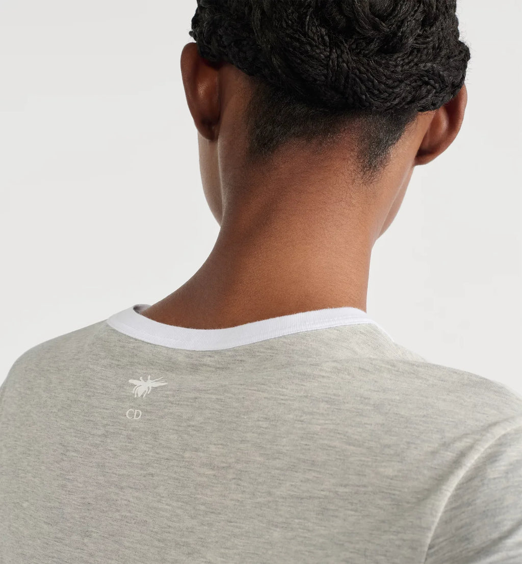 2026 Women's Early Spring Knit Fabric Grey Size 8 Loose Casual T-Shirt #83139A