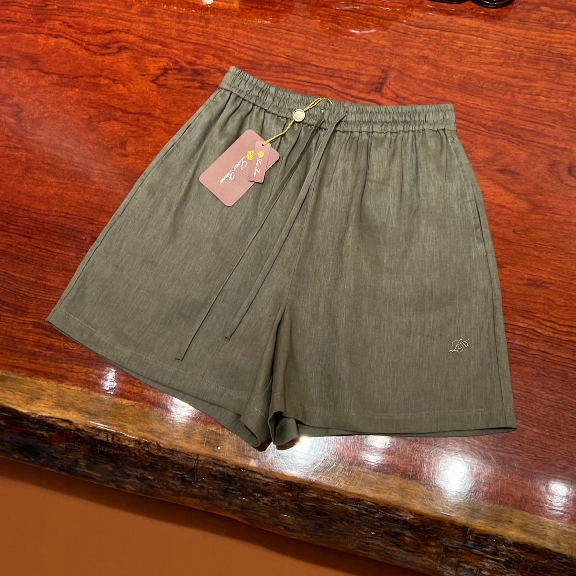 Angelo Women's Bermuda Large Shorts Spring And Summer Pure Colour Fashion Temperament Linen Elastic Waist Drawstring Shorts Pants Ngvp #1612