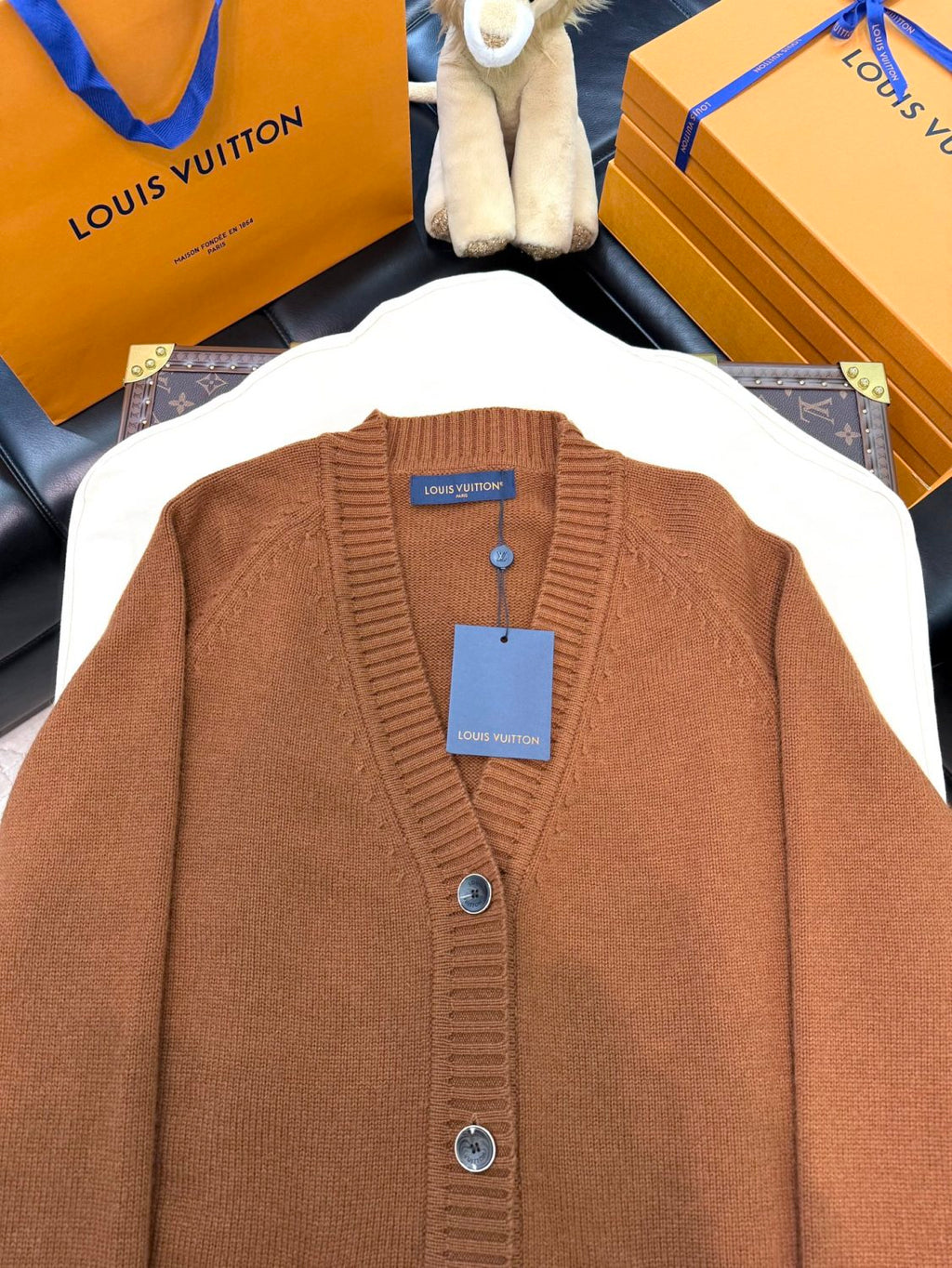 Men's Spring And Fall Solid Color Cashmere Blend Knitted Single Breasted Cardigan Jacket #74839