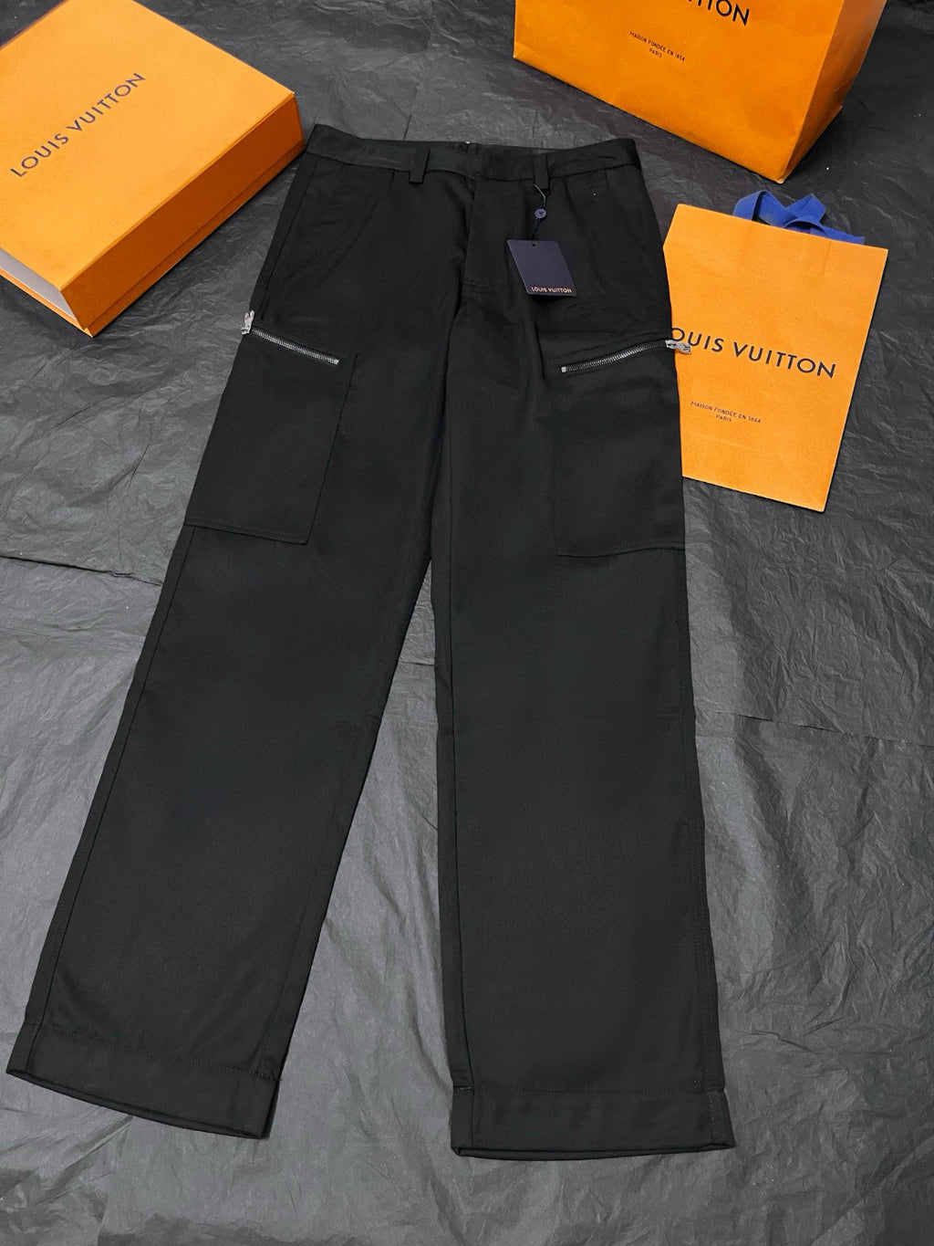 Men's Fashion Classic Solid Color Sheepskin Wool Embroidered Work Pants #78828