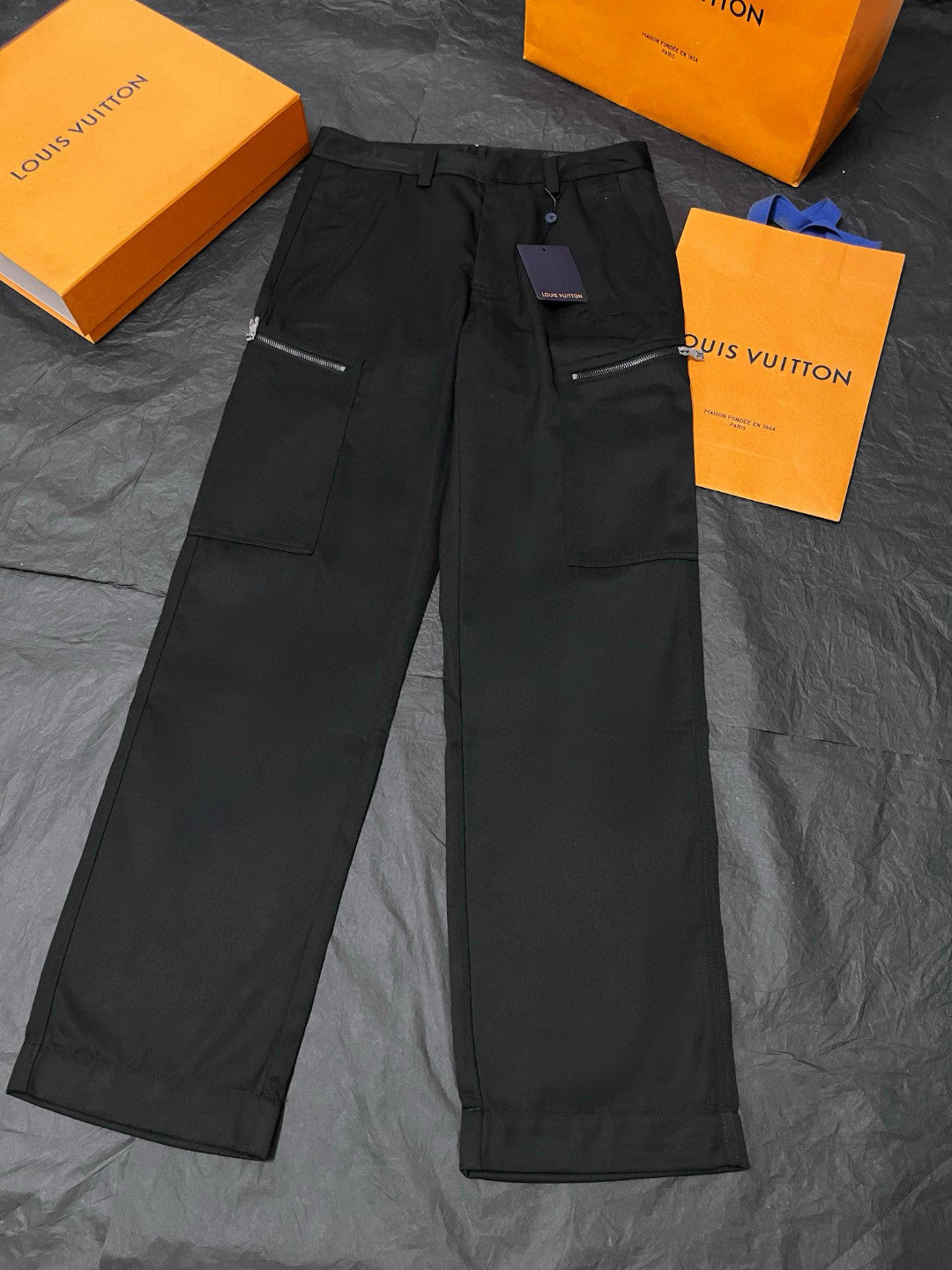 Men's Fashion Classic Solid Color Sheepskin Wool Embroidered Work Pants #78828