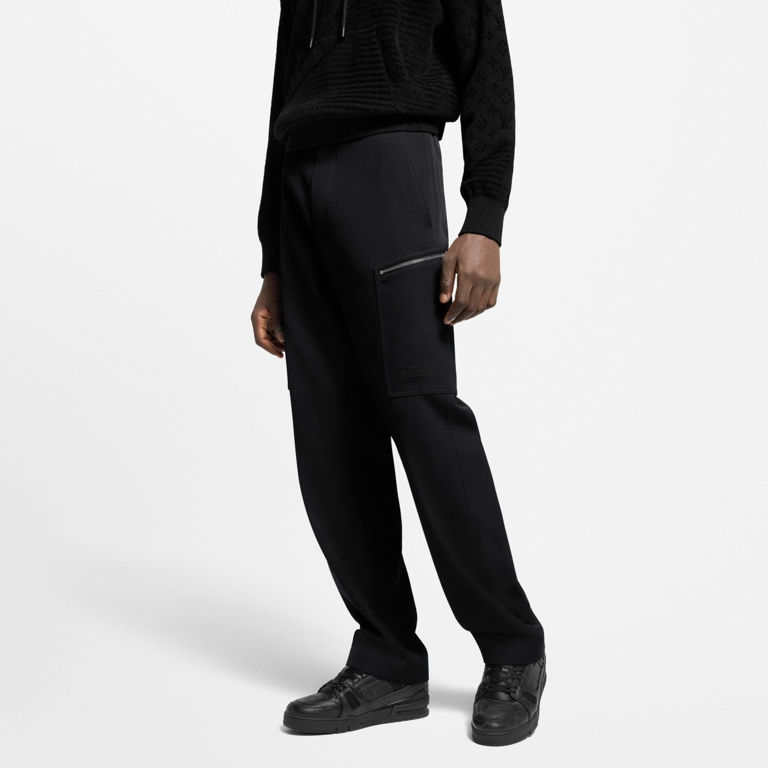 Men's Fashion Classic Solid Color Sheepskin Wool Embroidered Work Pants #78828