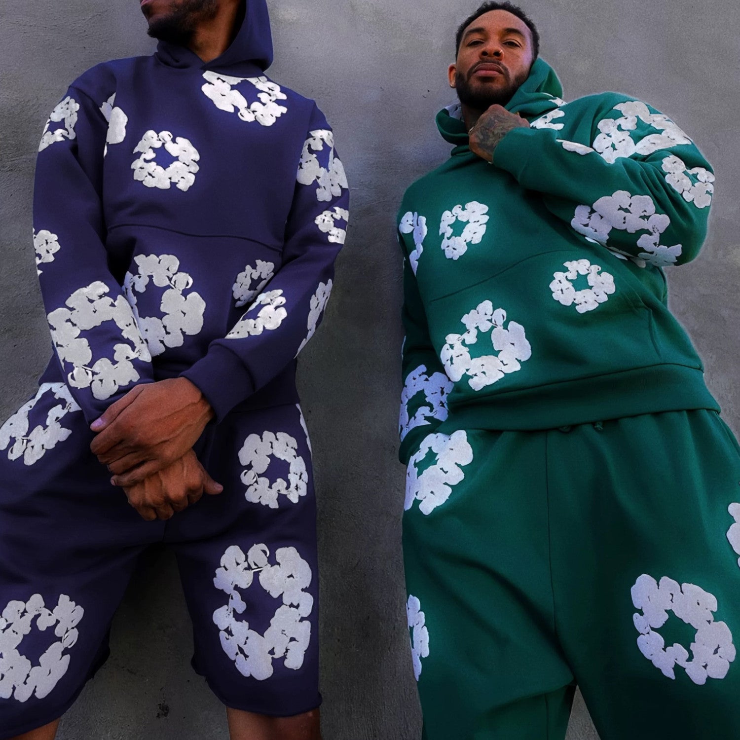 Denim Tears Men Women Spring Summer Trend High Street Kapok Flower Casual Cotton Loose Shorts Fashion Pants Ngvp #8876