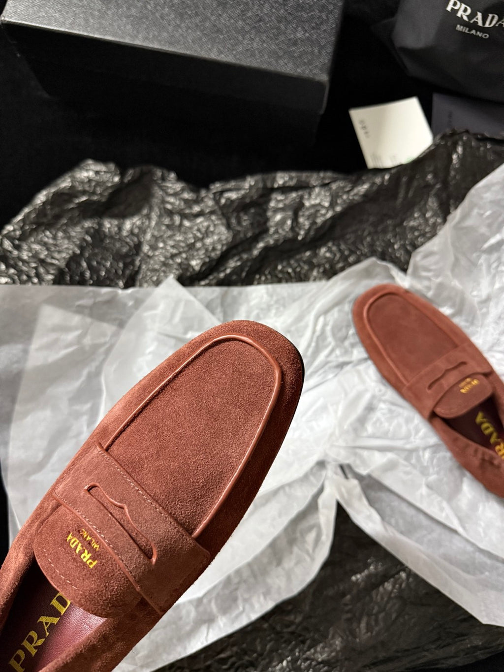 PR Women's Solid Color Round Toe Slip-On Shiny Oiled Leather and Suede Casual Loafers Shoes #77758