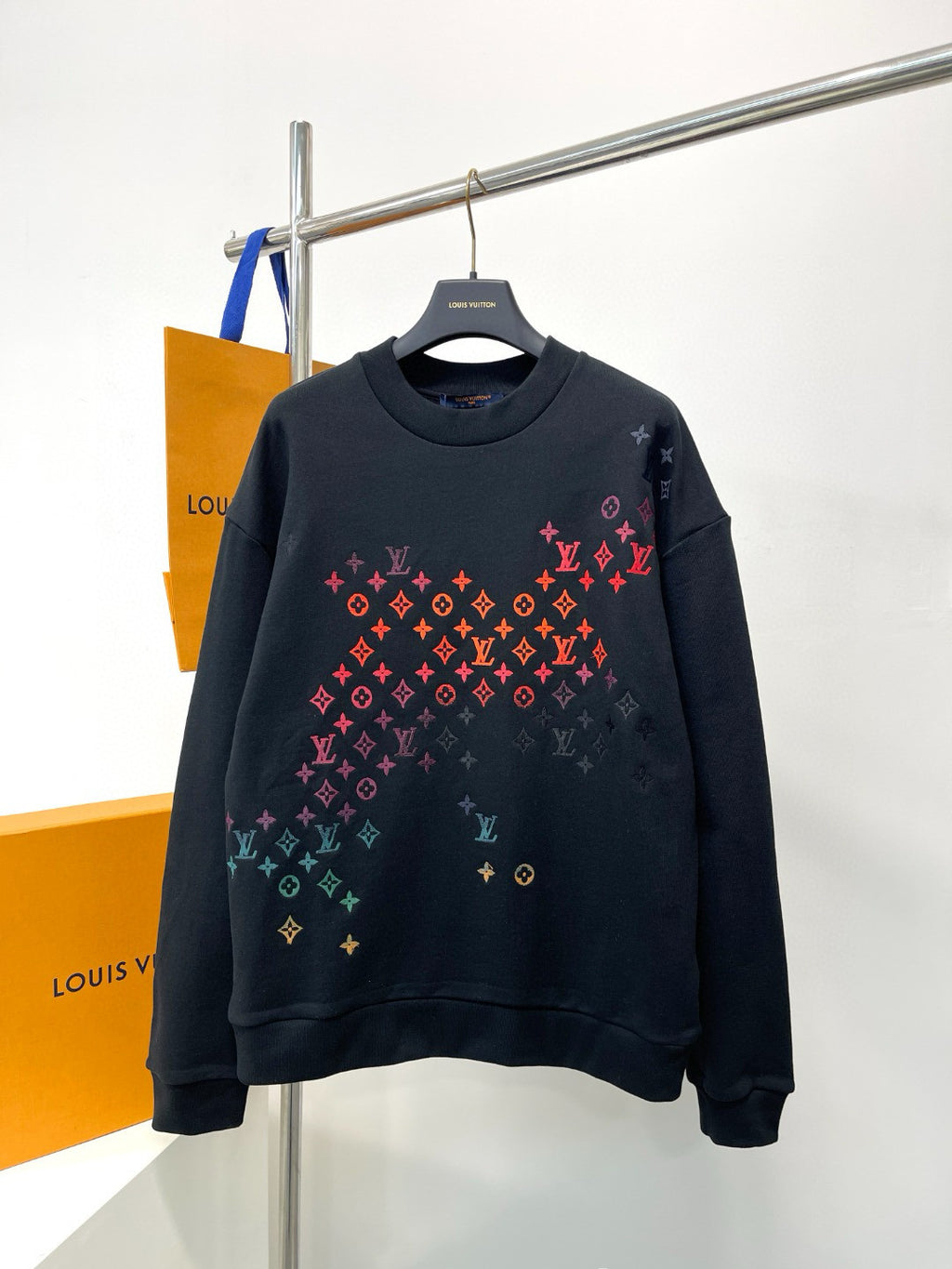 Men's Spring and Autumn Logo Embroidery Round Neck Cotton Pullover Sweatshirt #97951