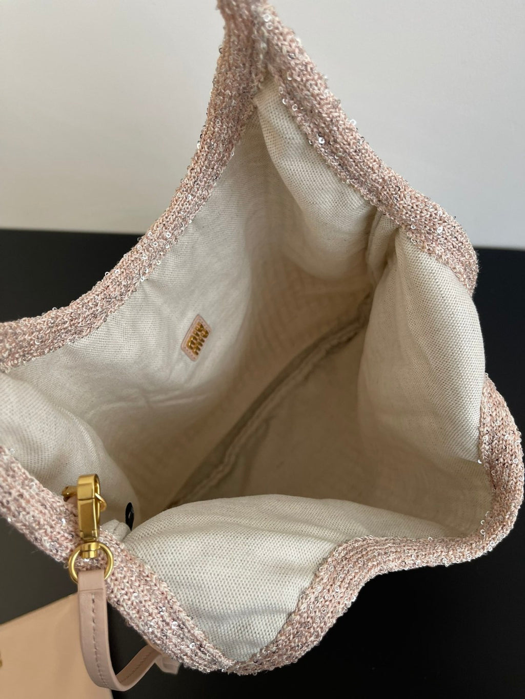 MM Ivy Sequin Mesh Women's Solid Color Sequined Shoulder Bag with Detachable Handbag Bags and Embroidered Letter Logo #77693