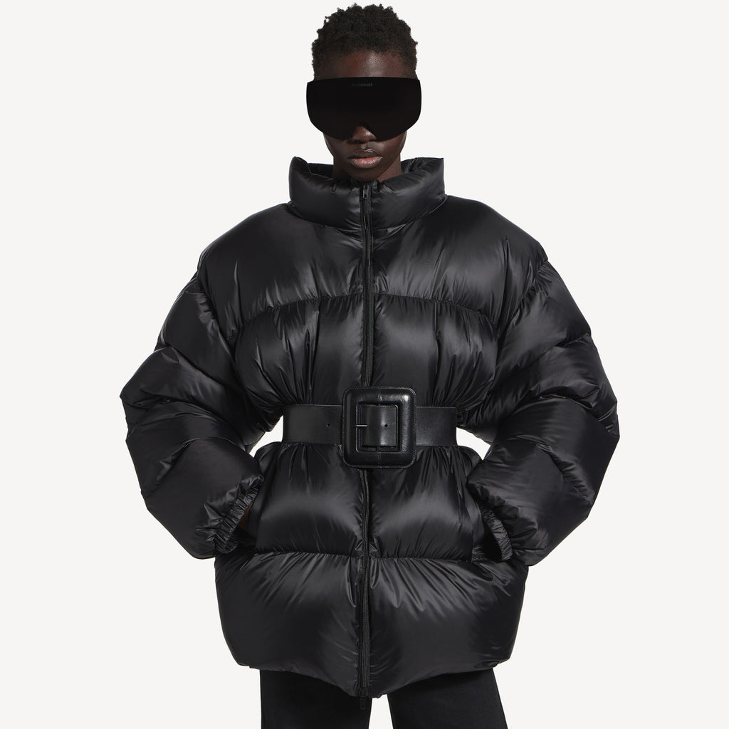 Women's Fall/Winter Hourglass Waist Short Jacket Trendy Fashionable Black Elegant Cotton Coat #194484