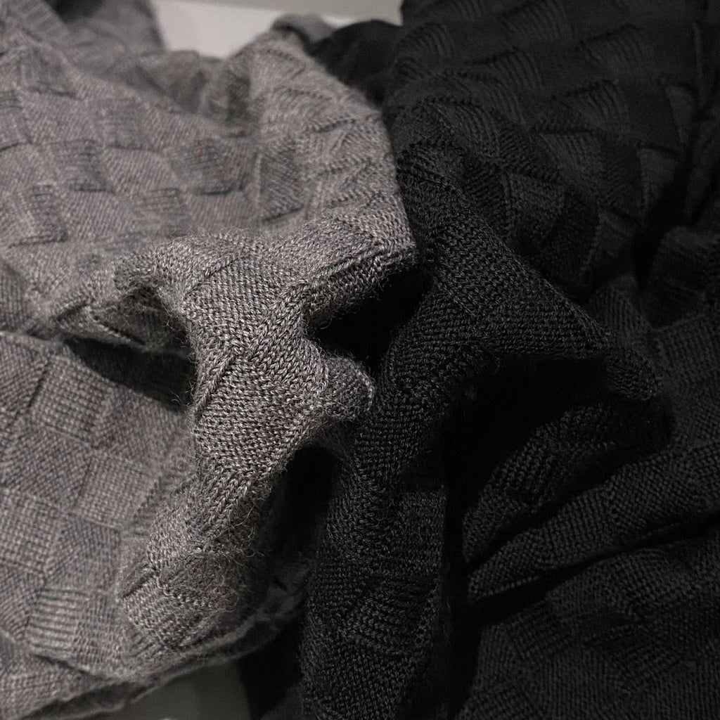 Men's Autumn And Winter Solid Color DAMIER Plaid Knit Zipper Standing Collar Wool Cardigan Long Sleeve Jacket Ngvp #9382