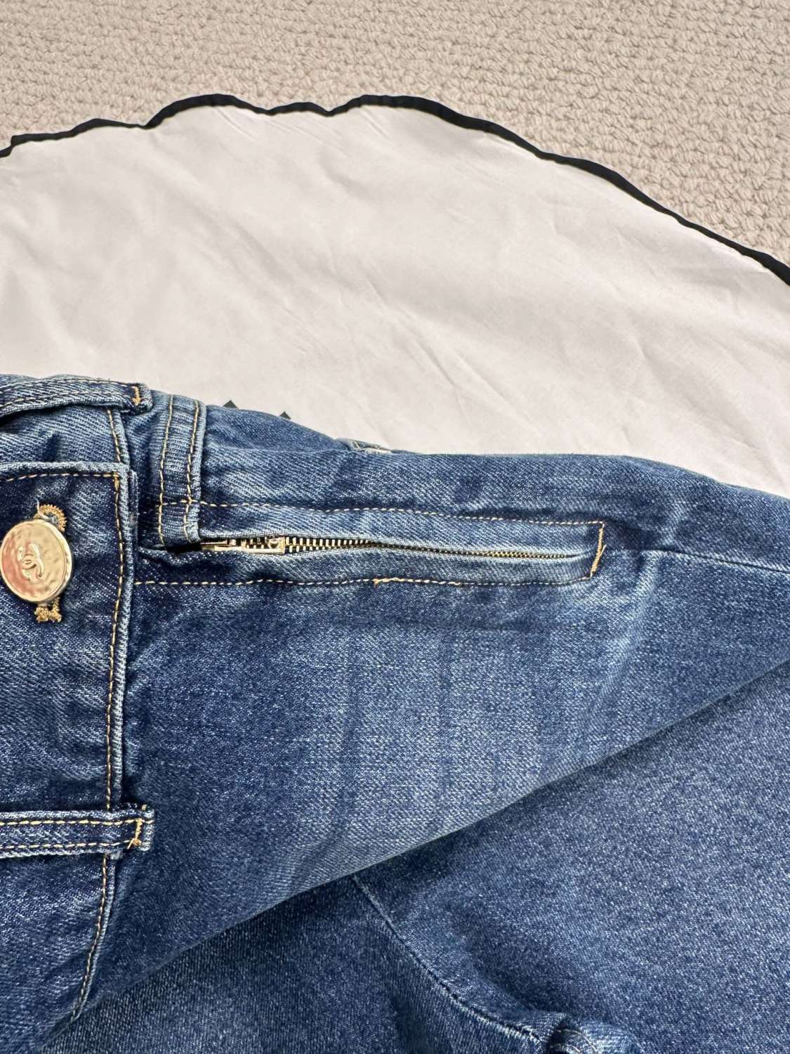 Women's Fall And Winter Blue Mid Waisted Denim Wide Legged Pants #73756