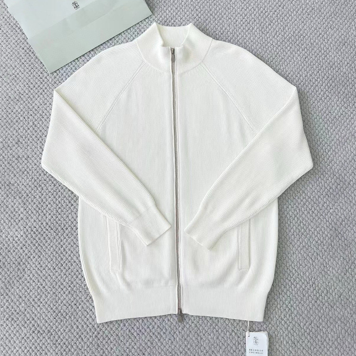 BC Men's Fall/Winter Fashion Casual Solid Color High Neck Double Zip Knit Cardigan #79221