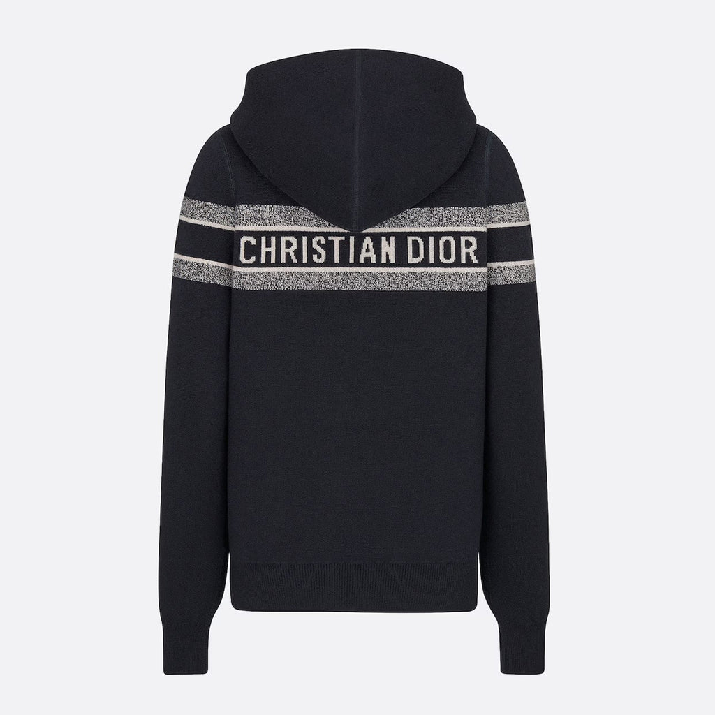 Women's Autumn and Winter Letter Logo Reversible Long Sleeve Zipper Hooded Knit Jacket #72751