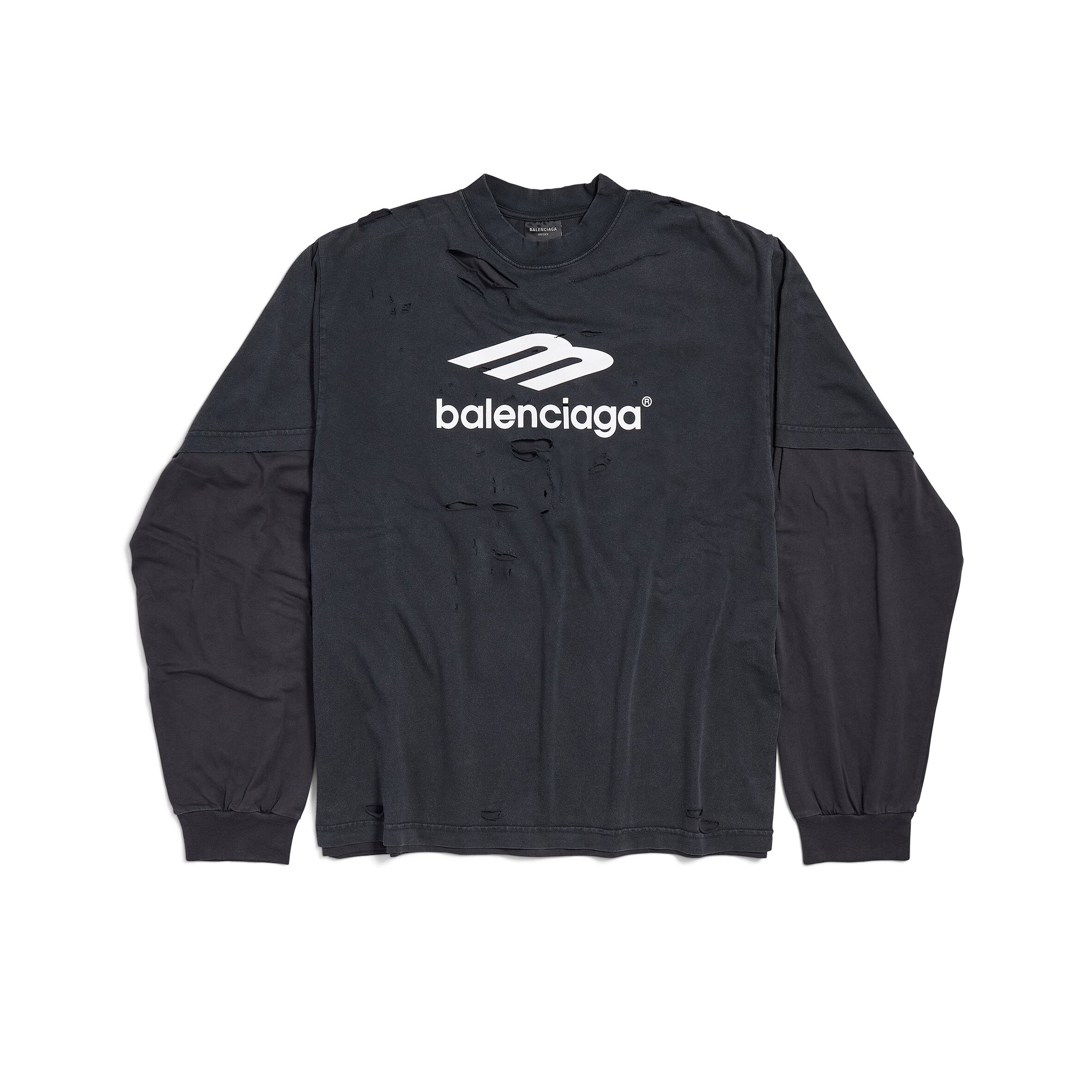 3b Sport Icon Medium Fit Layered T-shirt Men's Retro High Street Trend Round Neck Spring And Autumn Fake Two T-shirt #71846