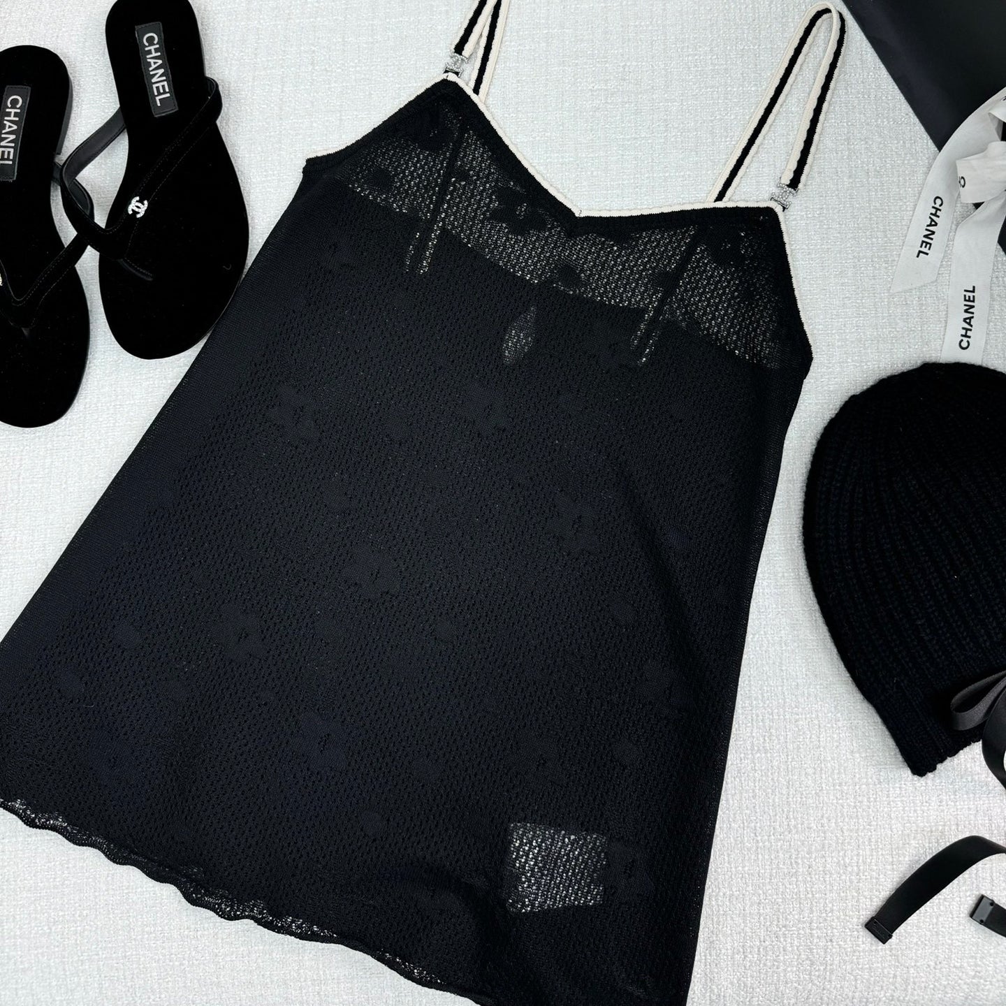 Women's Summer Floral Hollow Out Black Sleeveless Sexy Camisole Vest Ngvp #9319