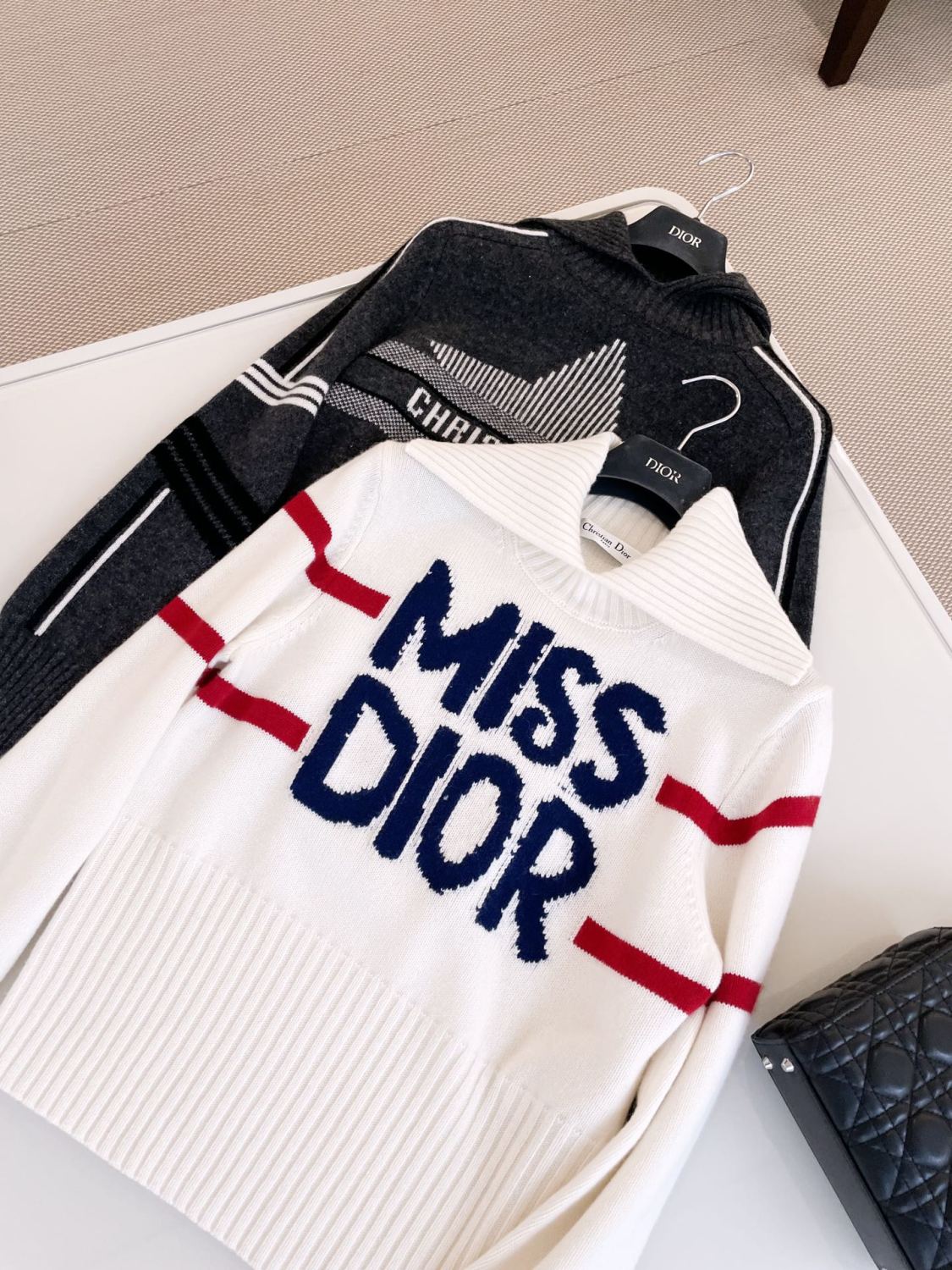 Women's Spring and Autumn Letter Printed Cashmere Two Color Half Turtleneck Knit Sweater #73887