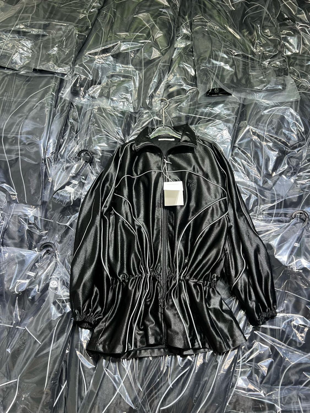 Women's Color-block fabric Bright trim Zippered dress Jacket #194224