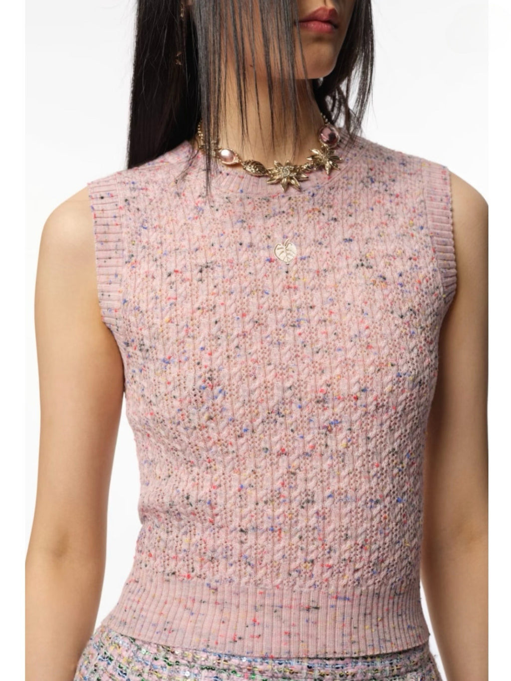 Women's High Street Summer Wool Round Neck Plain Sleeveless Pullover Knit Sweater Vest Ngvp #2131