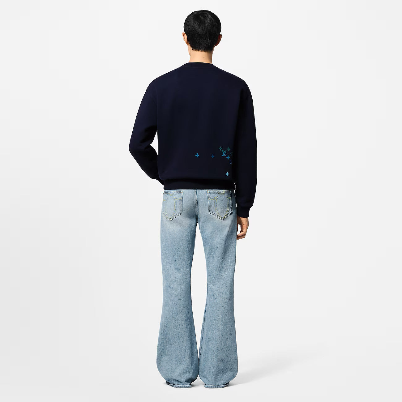 Men's Spring and Autumn Gradient Pattern Printed Cotton Round Neck Long Sleeve Sweatshirt #72774