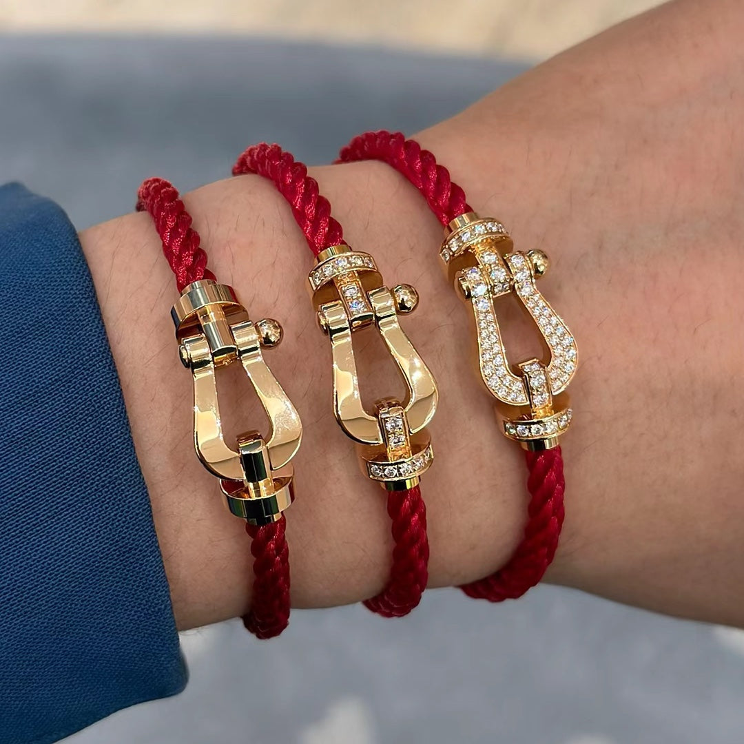 FRED Men Women Solid Color Metal Bracelet Trend High Street Cool Titanium Bracelet Jewelry #73171