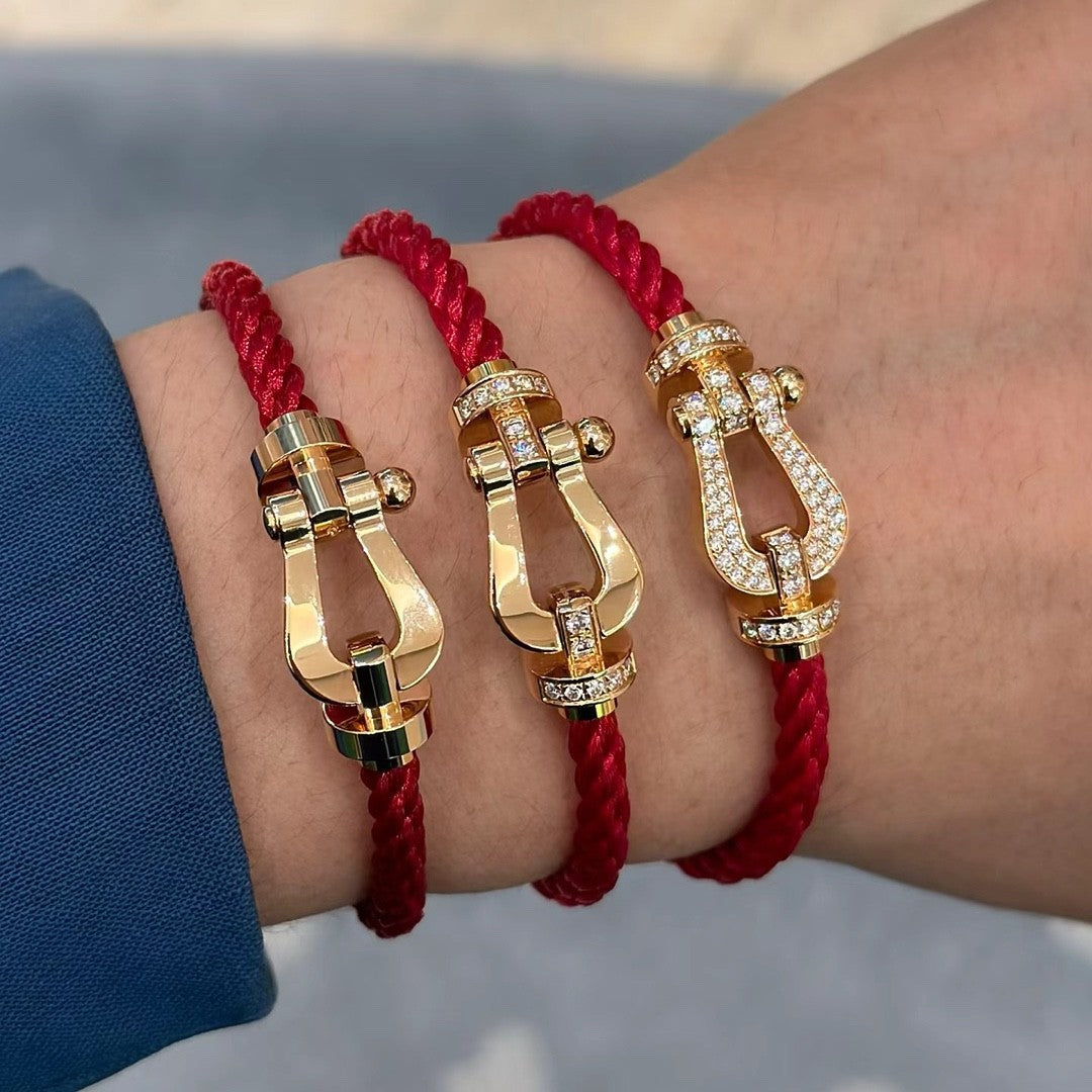 FRED Men Women Solid Color Metal Bracelet Trend High Street Cool Titanium Bracelet Jewelry #73171