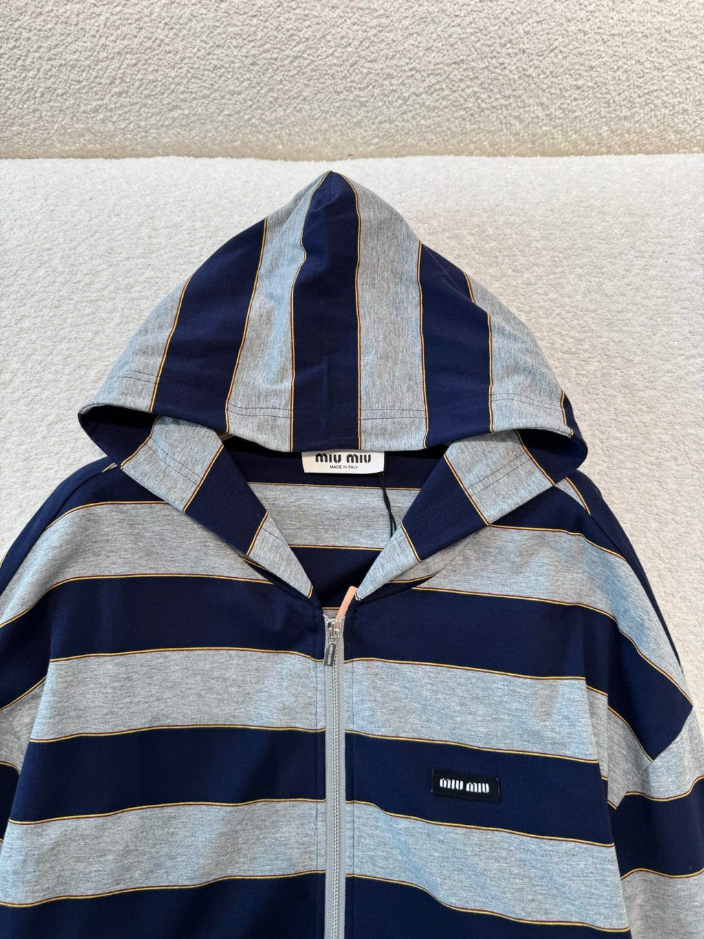 Women's Spring/summer Black & Gray Striped Plain Knit Hooded Sweatshirt With Zipper - Fashionable Trendy Casual Versatile #194353