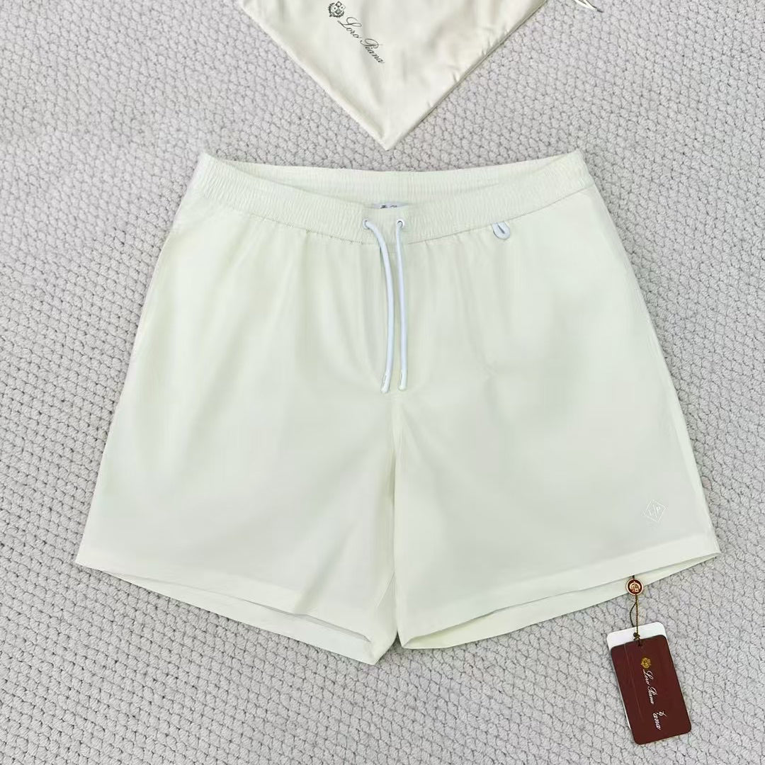 Men's Summer Solid Color Elastic Waist Tie Casual Comfortable Shorts #75521