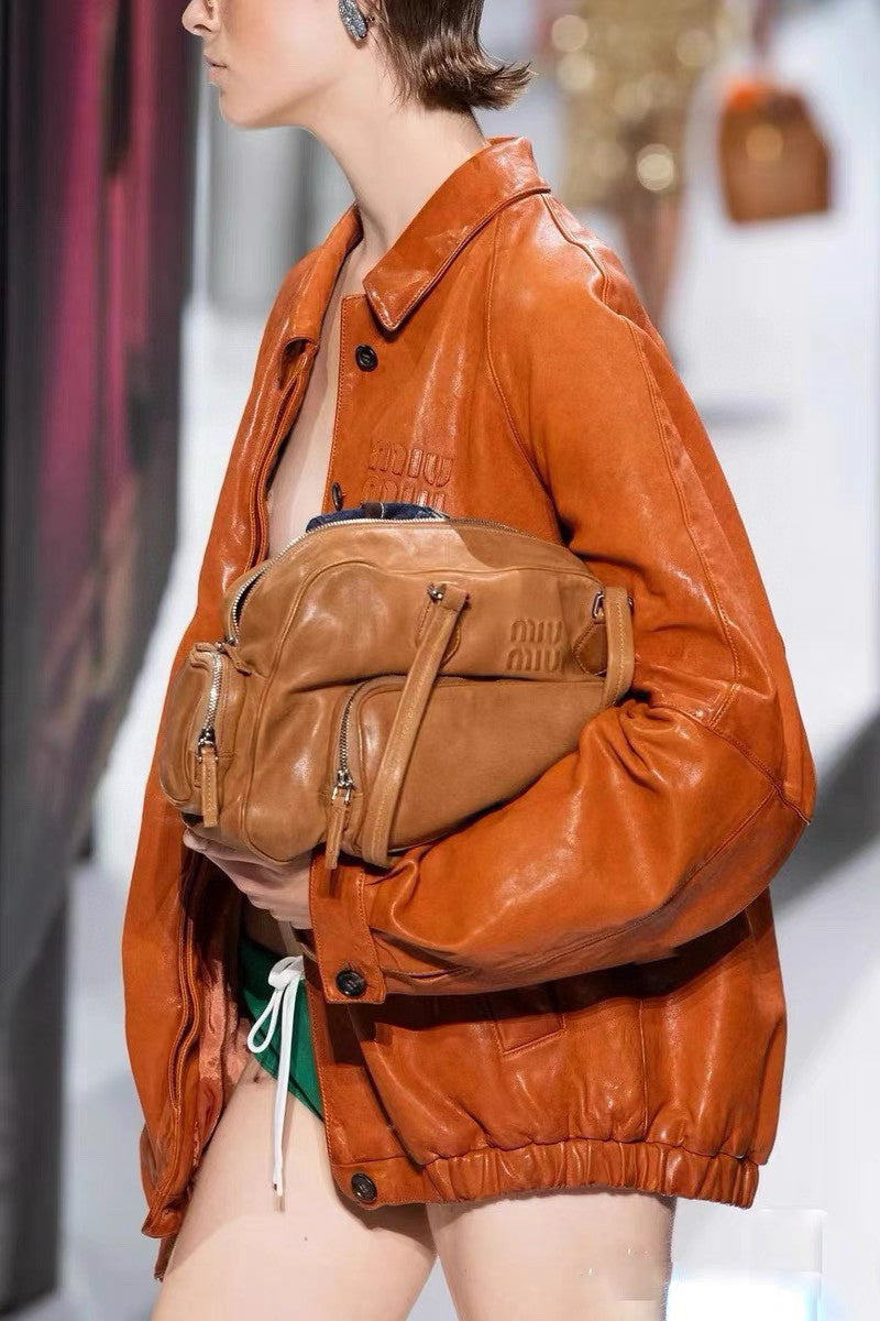 Women's Autumn and Winter Solid Colour Lapel Single Breasted Loose Long Sleeve Jacket #99192