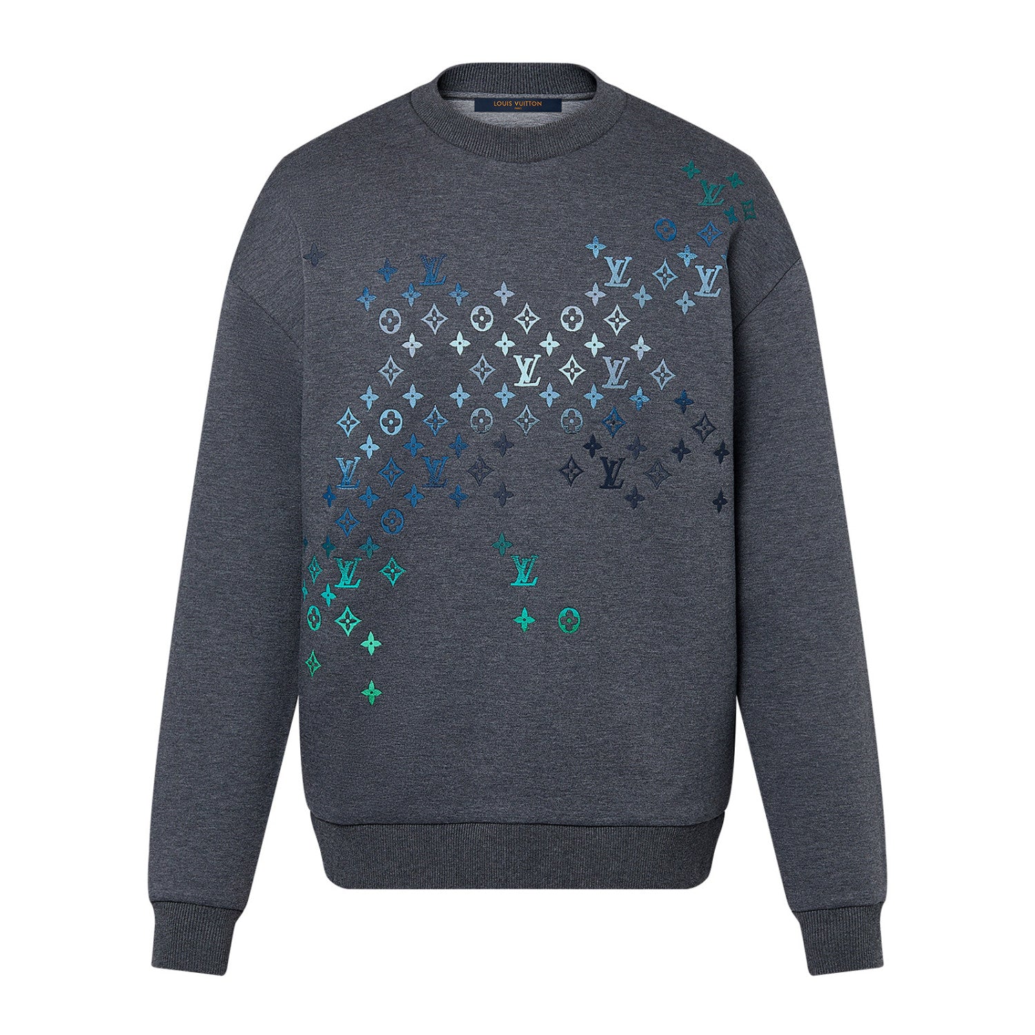 Men's Spring and Autumn Gradient Pattern Printed Cotton Round Neck Long Sleeve Sweatshirt #72774