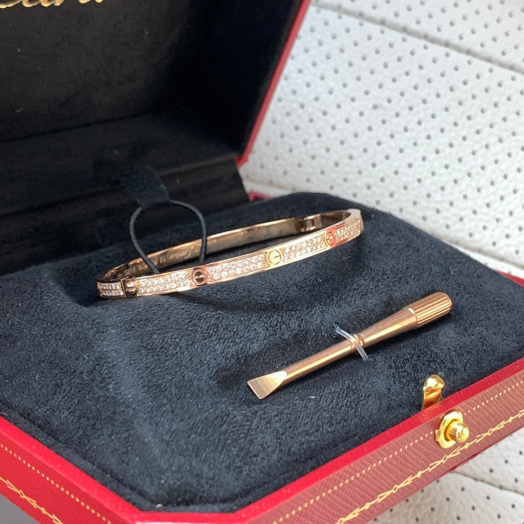 Men's And Women's Full Of Stars Full Of Diamonds Narrow Rose Gold Bracelet Jewelry #73169