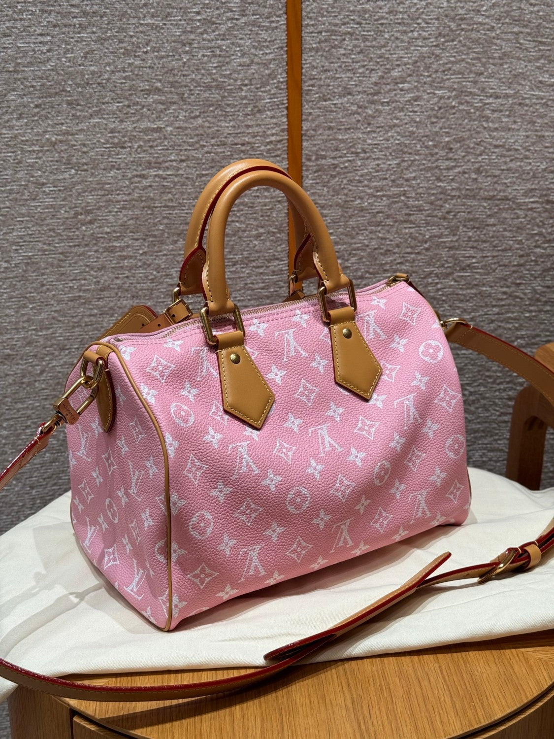 Speedy P9 Bandoulire 30 Women's Letter Printing Detachable Condition Shoulder Strap Zipper Closure Coated Canvas Single Shoulder Crossbody Tote Travel Bag Bags #77679