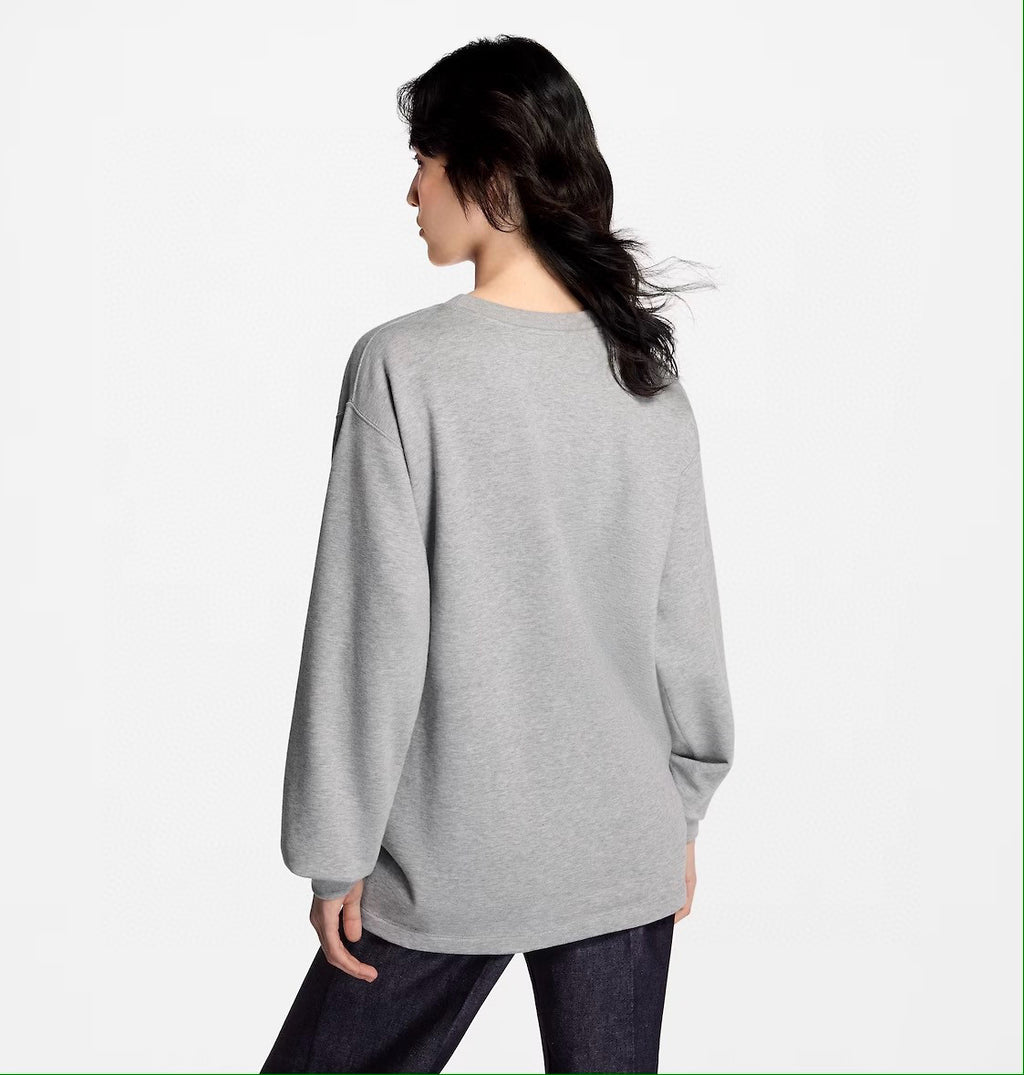 Women's Spring/Autumn Solid Color Fashionable Casual Round Neck Cotton Letter Knitted Long Sleeve Sweatshirt #78167