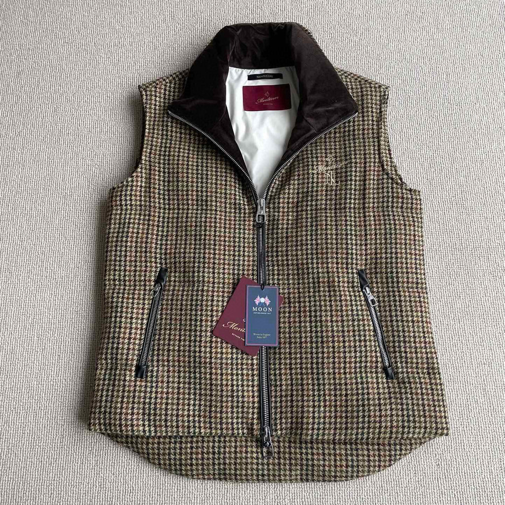 Montecore Men's Winter Chippendale Warm Tweed Wool Puffer Down Vest Jacket #97837