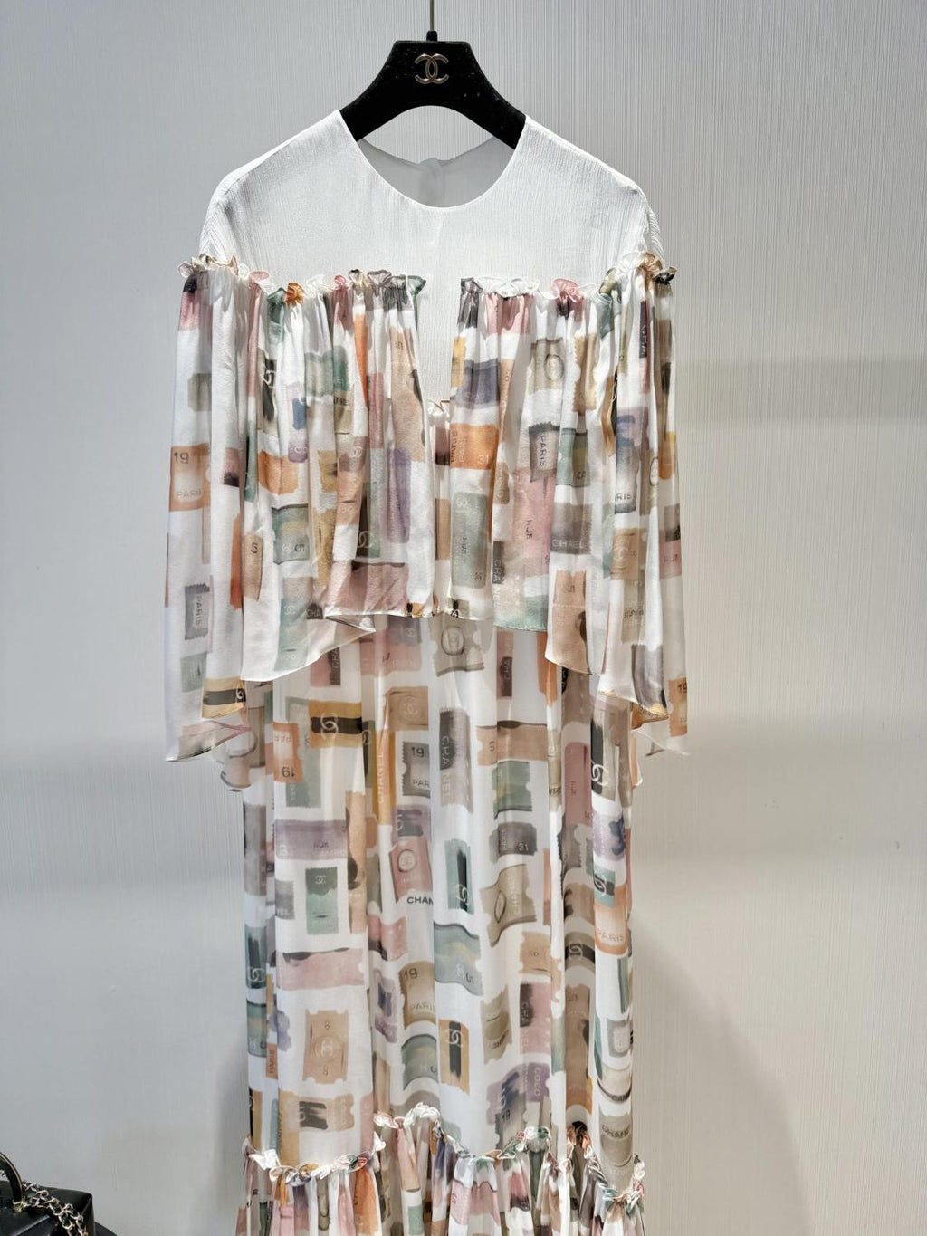 Women's Spring Summer Pattern Printed Long Silk Long Sleeve Dresses #75274