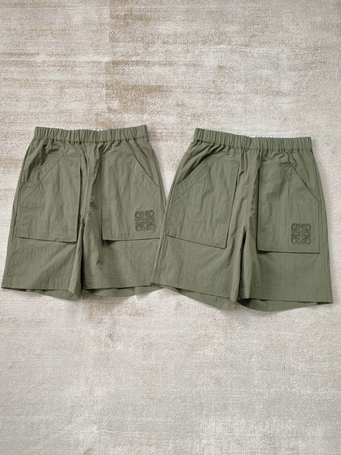 Men's and Women's Summer Solid Color Logo Embroidered Pocket Casual Shorts #99662