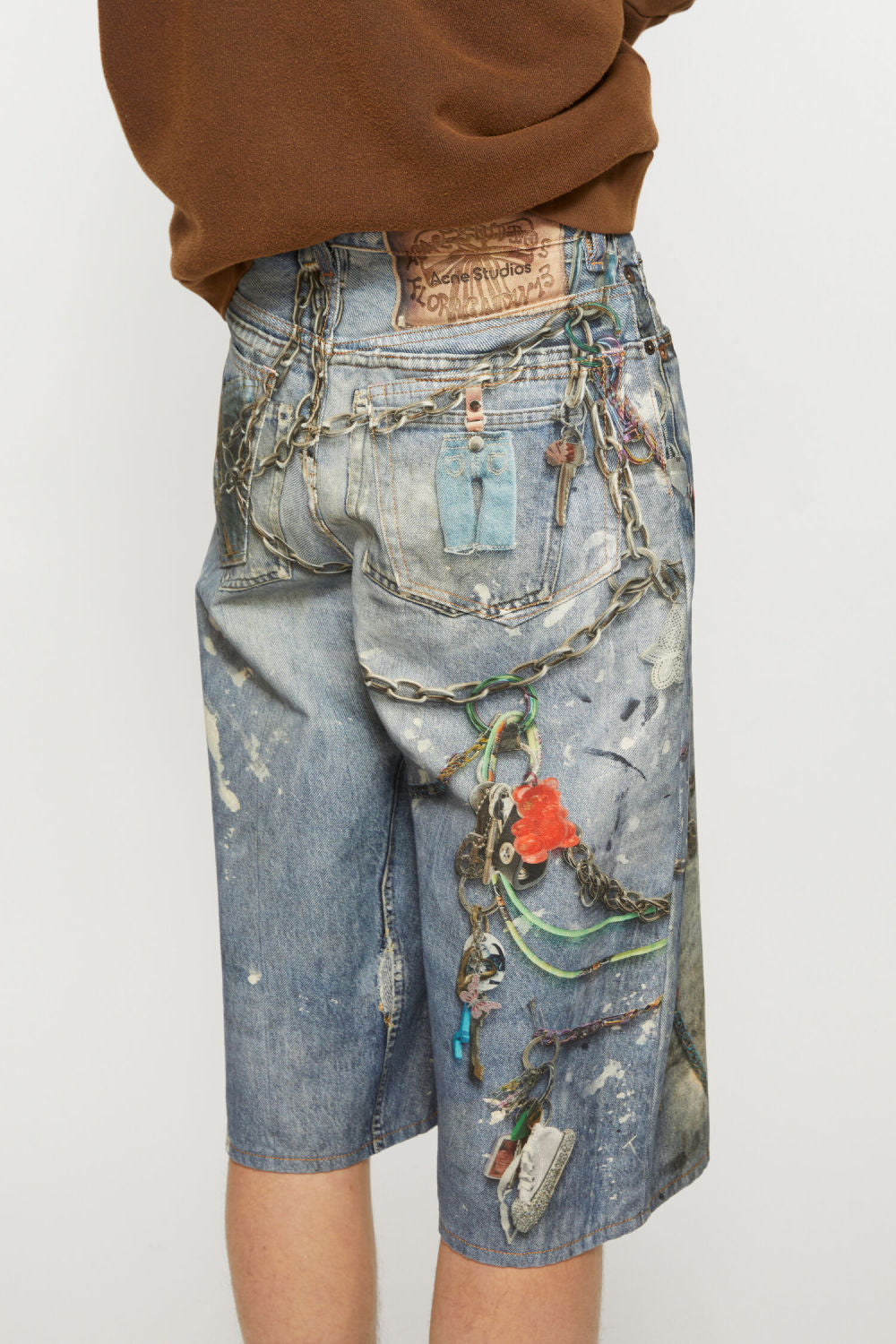 Men's Women's Summer Solid Color 3D Printed Low Rise Vintage Casual Loose Denim Shorts Ngvp #8514