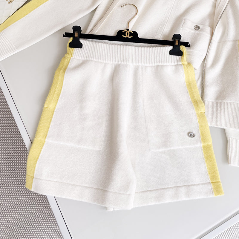 Women's Neige Ski Collection Cashmere Knit Zipper Hooded Cardigan Jacket Casual Stretch Shorts Ngvp #9879