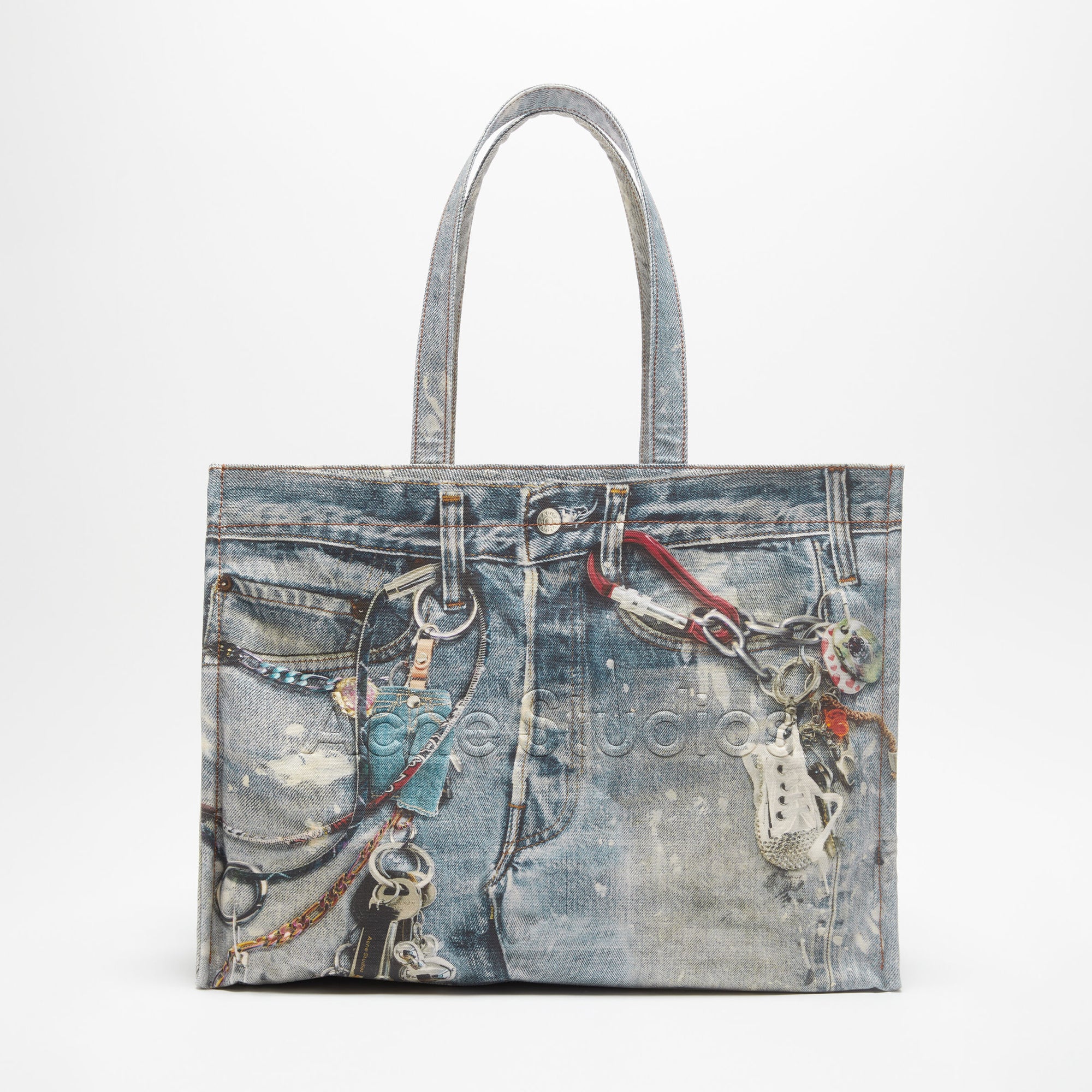 Acne Studios Men Women Embossed Logo Old Vintage Cotton Canvas Shoulder Solid Color Casual Tote Bag FN-UX-BAGS000177 Ngvp #9215