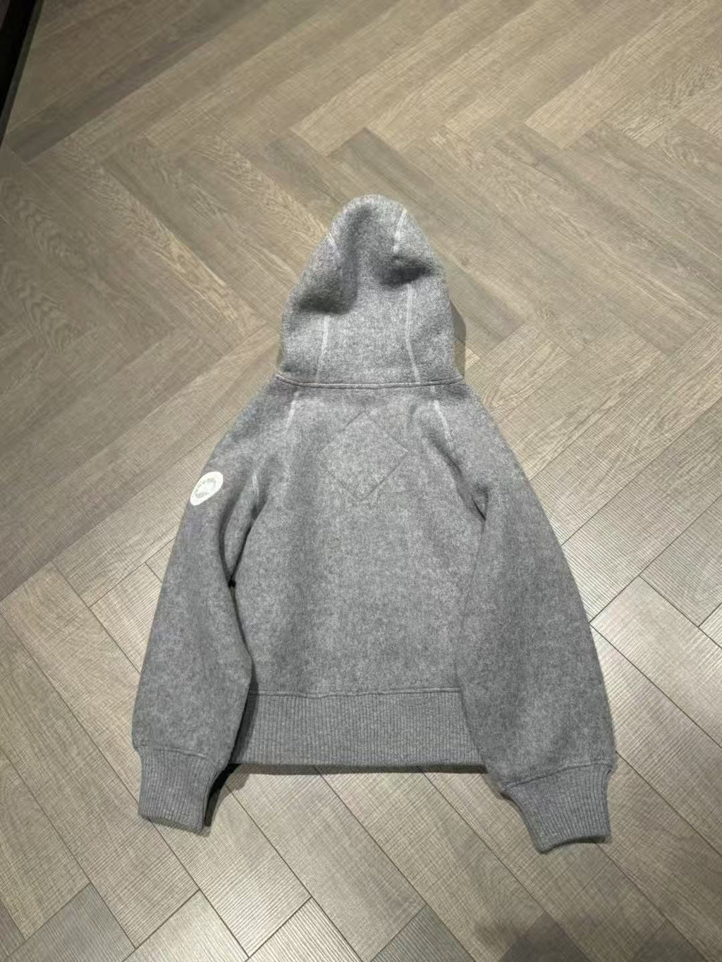 Chilliwack Women's Wool Fleece Pilot Jacket Stylish Gray Color-block Hooded Jacket Sweatshirt #81881A