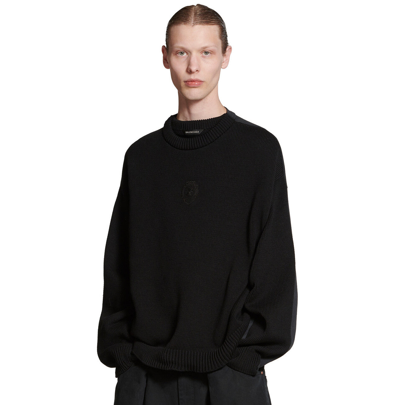 Political Campaign Hybrid Men's Spring and Autumn Splicing Logo Letter Embroidery Crew Neck Knit Sweater Pullover #98619