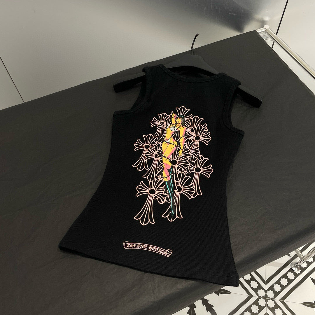 Men's And Women's Fall/Winter Fan Cross Graffiti Print Black Hooded Zipper Jacket Knit Vest Stretch Sweatpants Pants Set Suit #98138