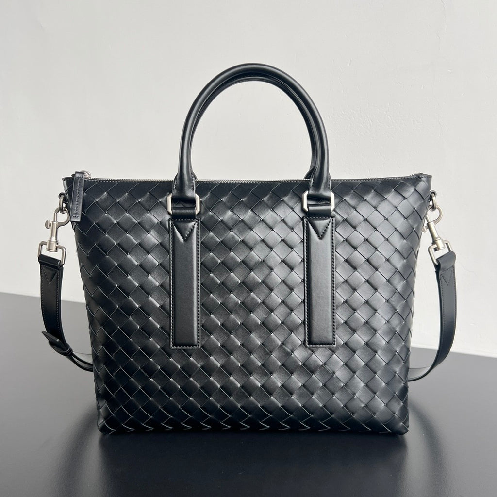 BV Intrecciato Men's Solid Color Adjustable Detachable Shoulder Strap Woven Calfskin Briefcase Handbag Bag Bags #77518