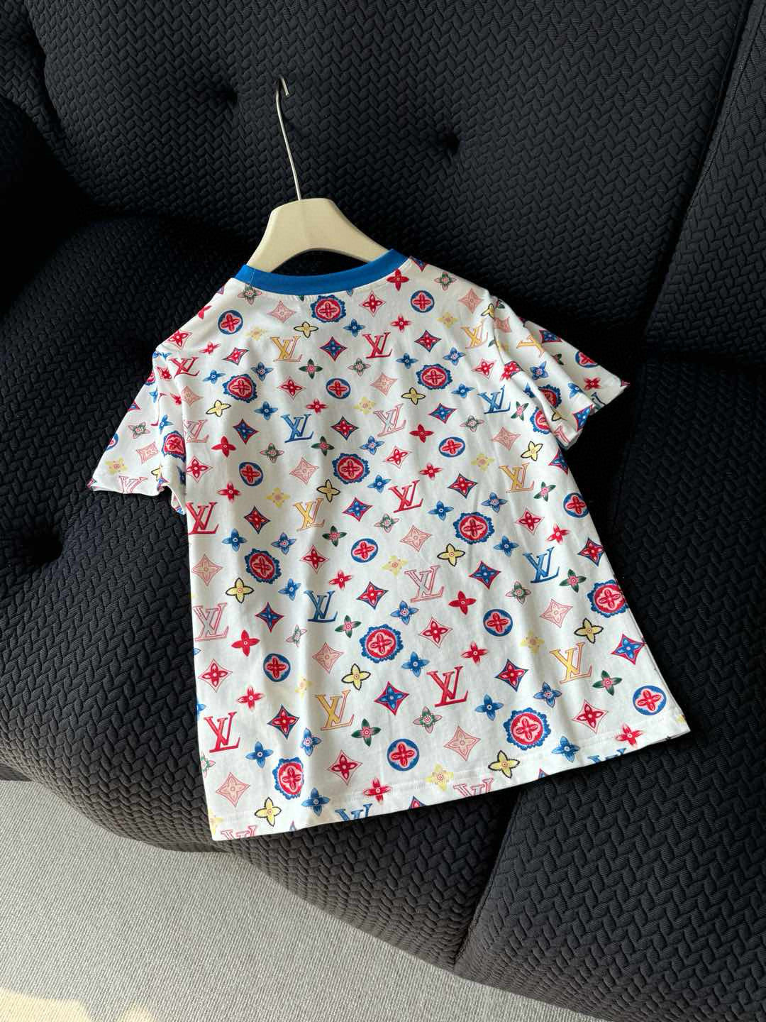 Women's Summer Logo Pattern Printed Cotton Knit Round Neck Regular Fit Short Sleeve T-Shirt #74964