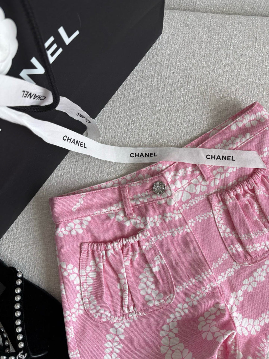 Women's Summer CoCo Beach Print Cotton Solid Color Denim Shorts #77684