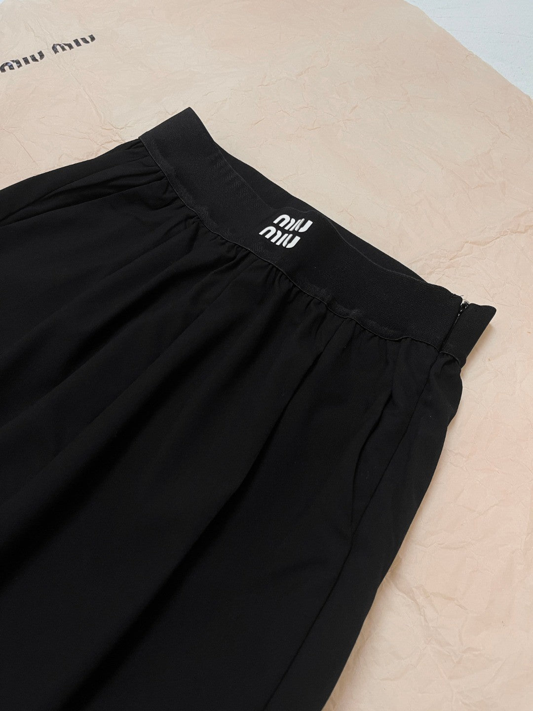 Women's Spring and Autumn Solid Color Elastic Mid Waist Wide Leg Casual Pants #74784