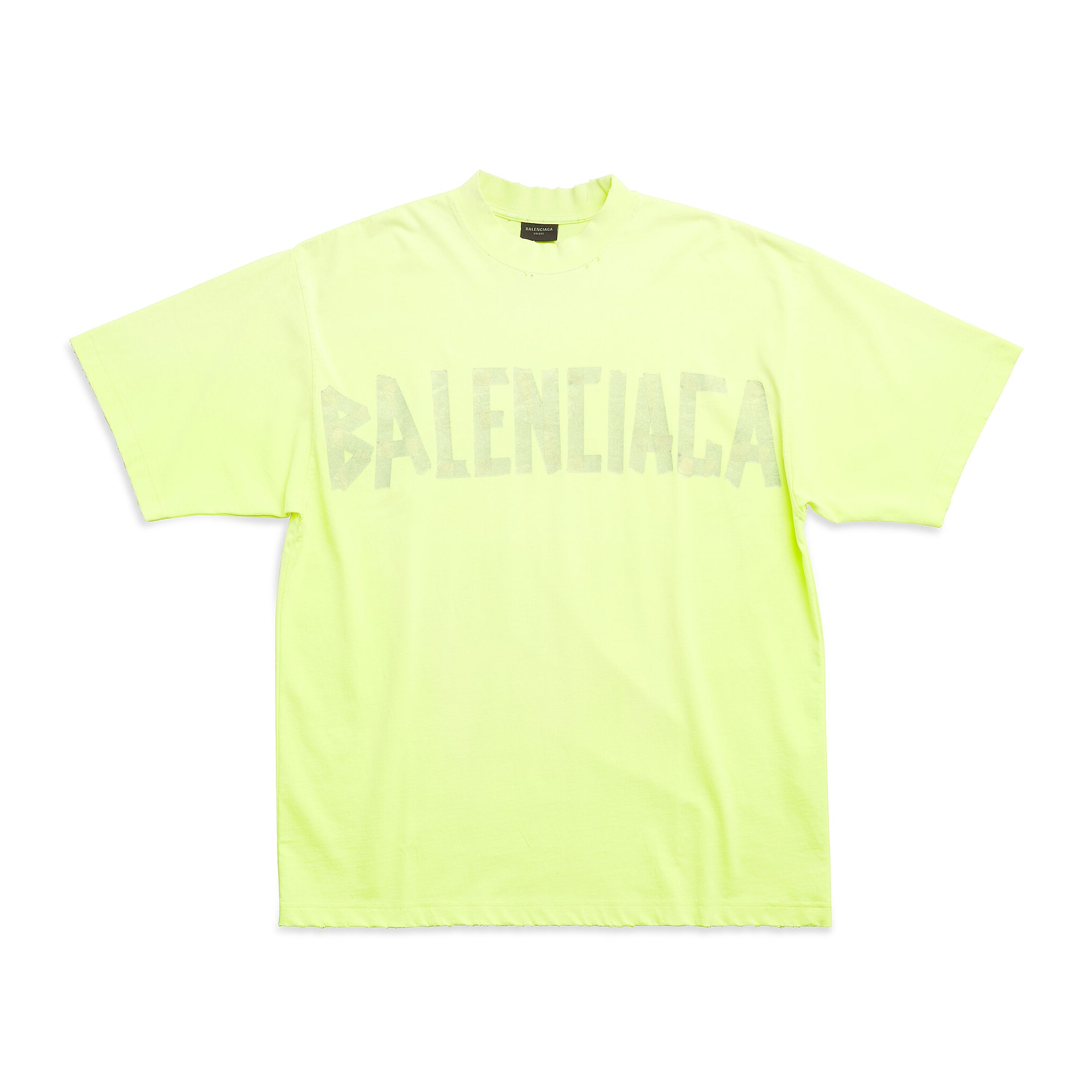 Men's and Women's Tape Type T-Shirt Medium Fit In Faded Letter Print Round Neck Loose Fit Short Sleeve T-Shirt #98738