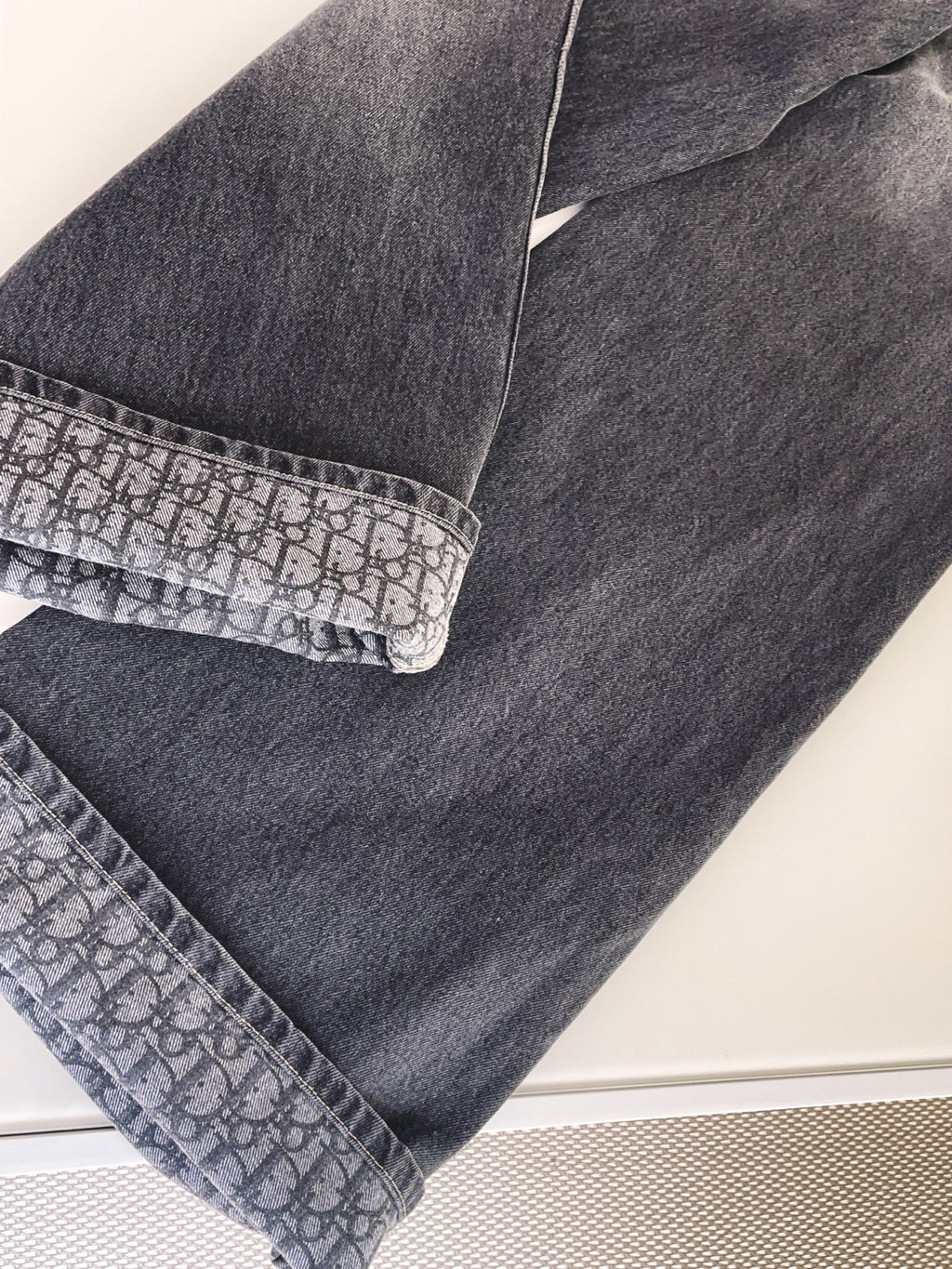 Women's Four Seasons Solid Color Wide Leg Flared Pants Casual High Waist Denim Pants #71919