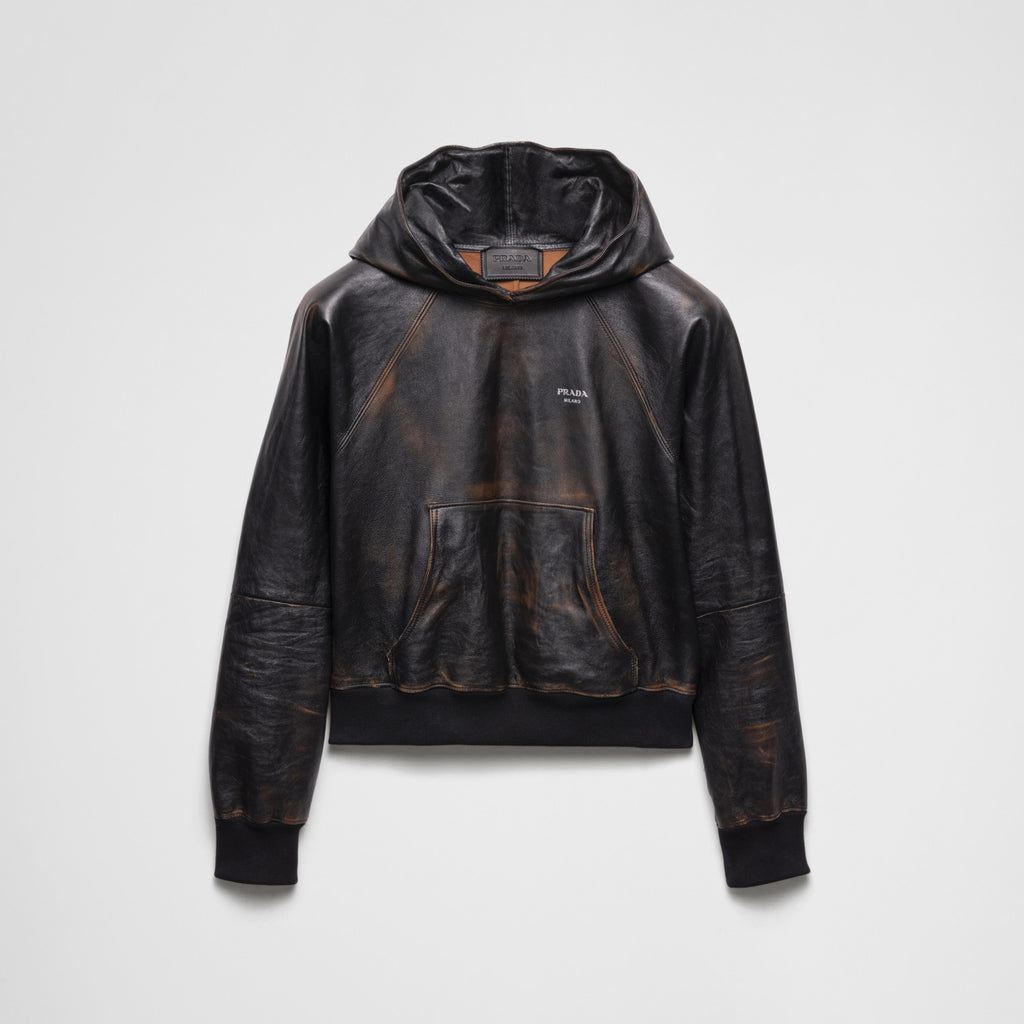 2025 Autumn/Winter Runway Collection Nappa Leather Hoodie - Italian Lambskin with Premium Craftsmanship #83115A