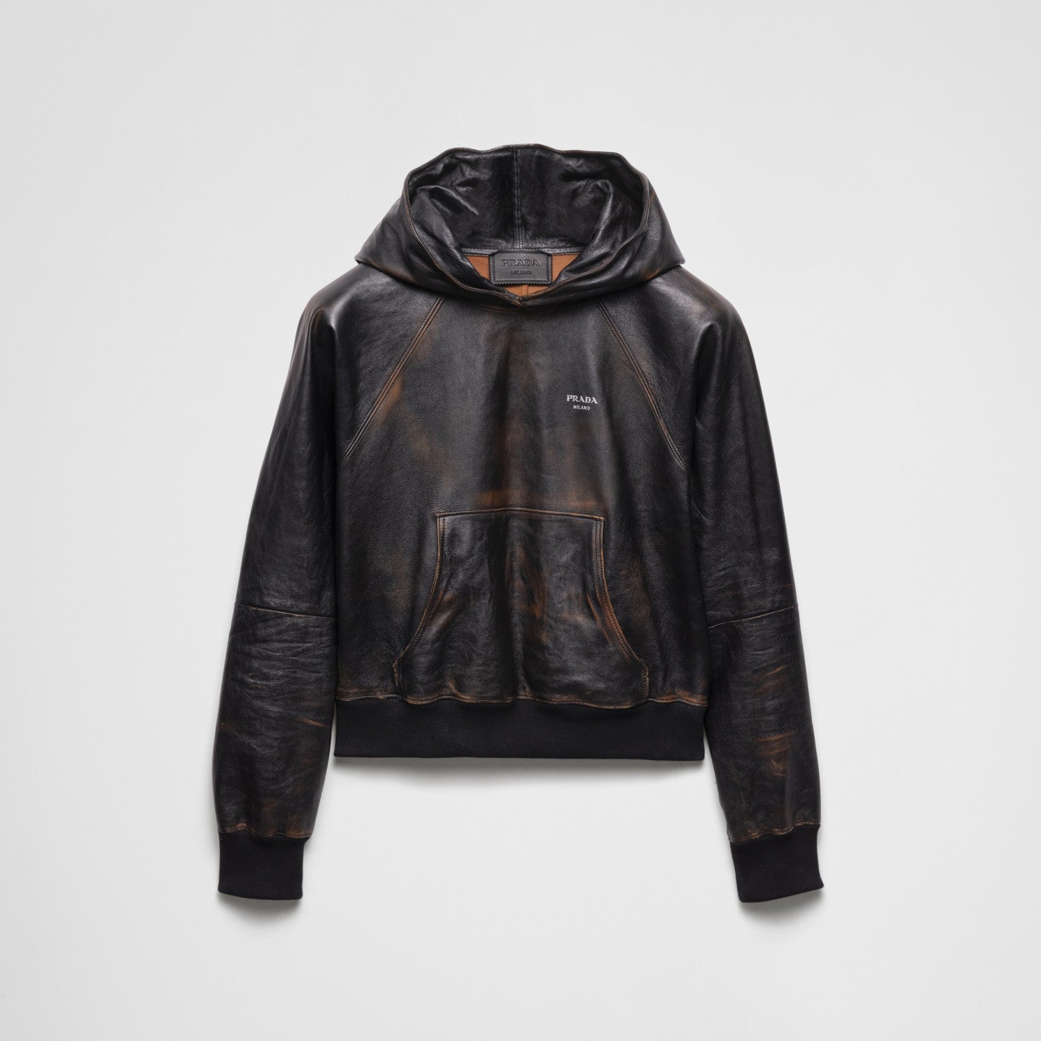2025 Autumn/Winter Runway Collection Nappa Leather Hoodie - Italian Lambskin with Premium Craftsmanship #83115A