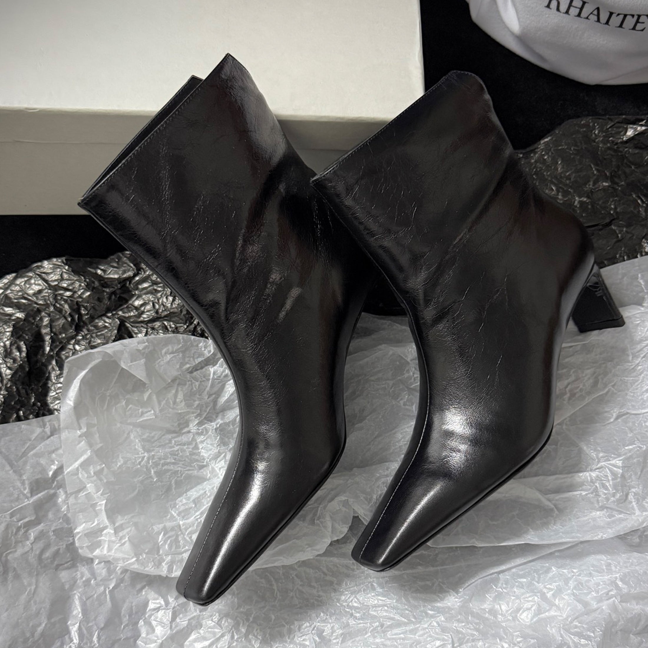 Khaite Ona Ankle Boot  Women's Fashionable Autumn/winter Mid-calf Boots Stylish Fashionable And Sexy Snake-print Short Shoes #2171